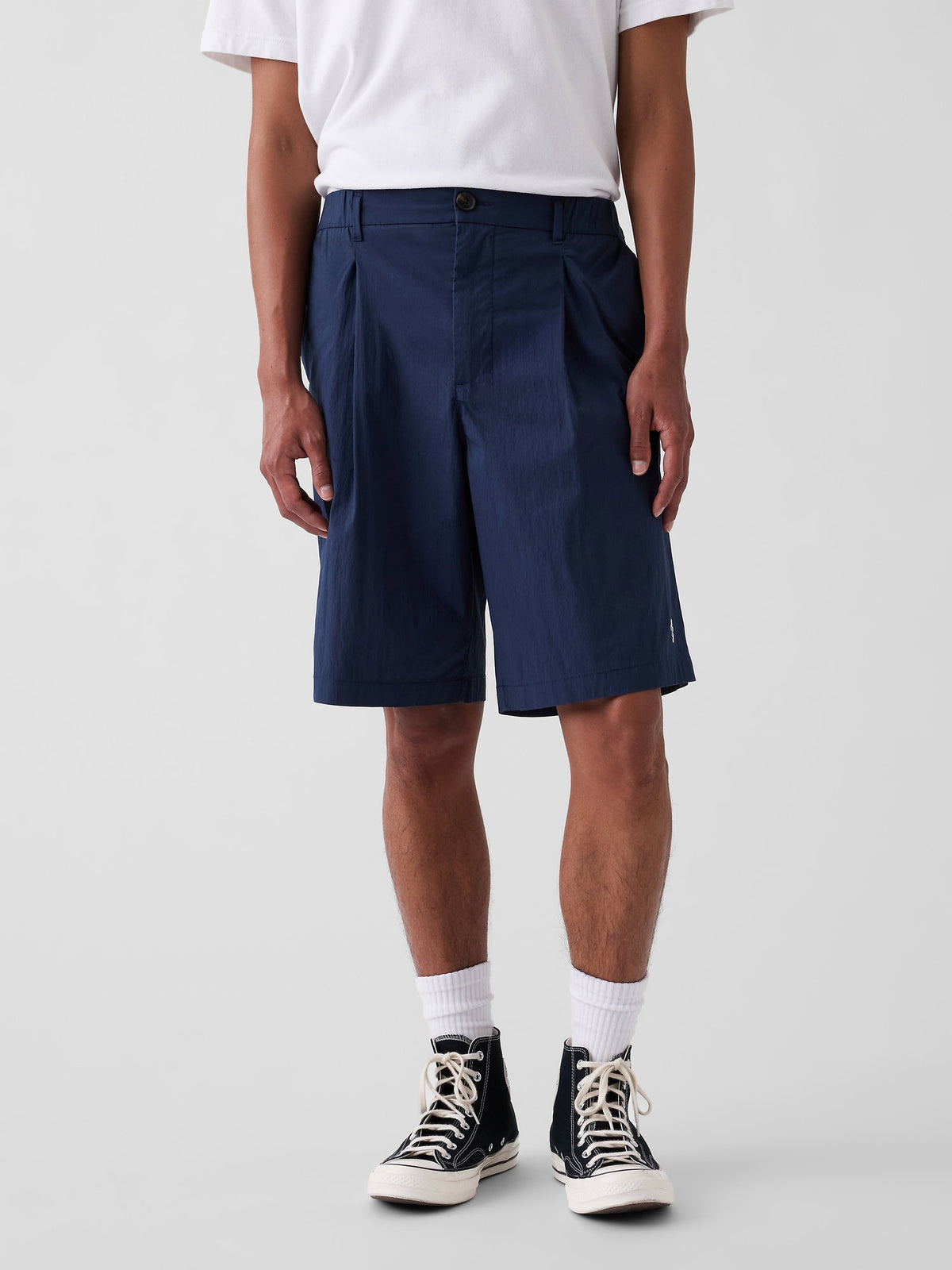 Lacivert Gap × Malbon Textured Poplin Baggy Şort