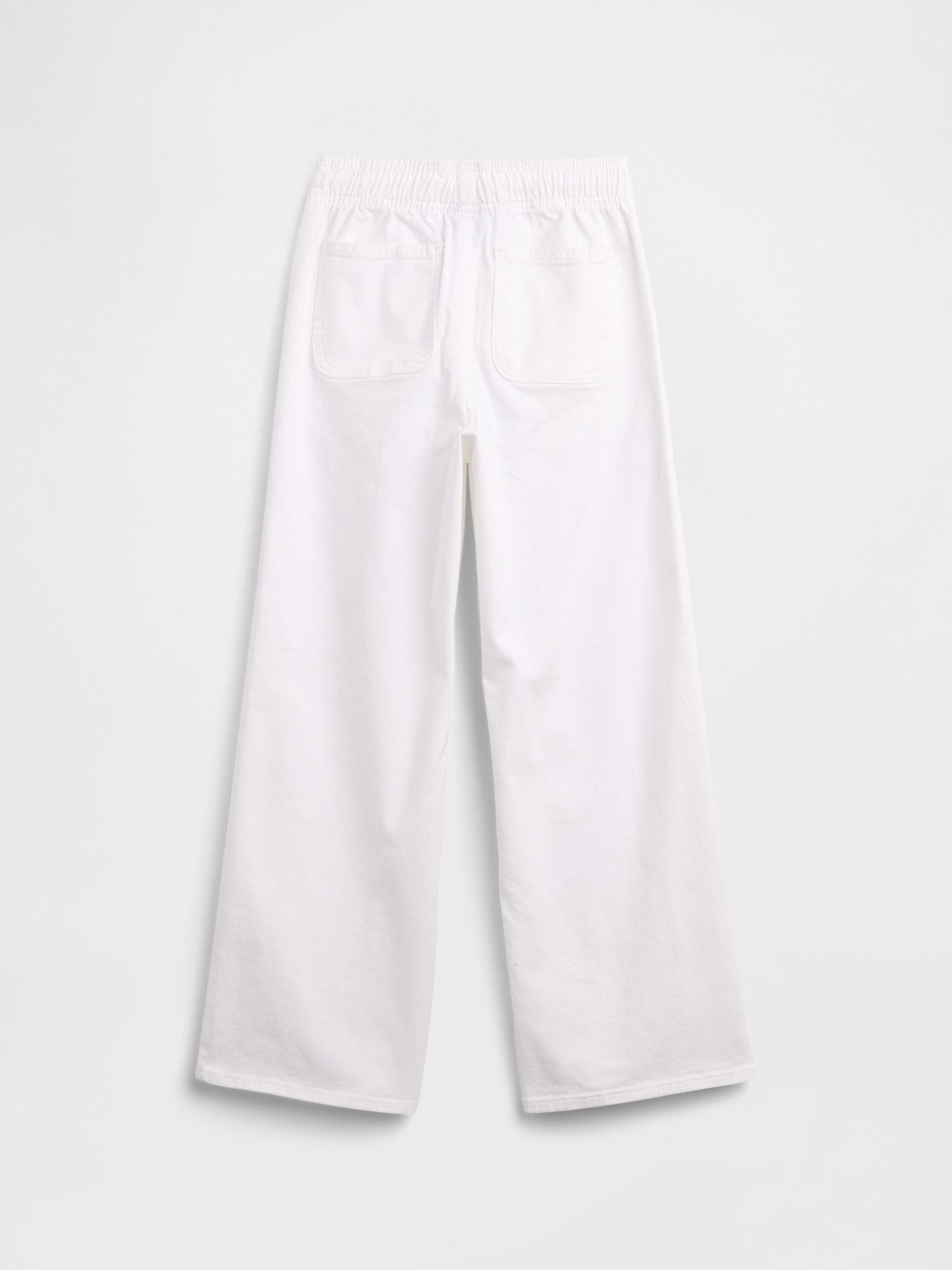 Beyaz Mid Rise Pull-on Wide-leg Jean Pantolon