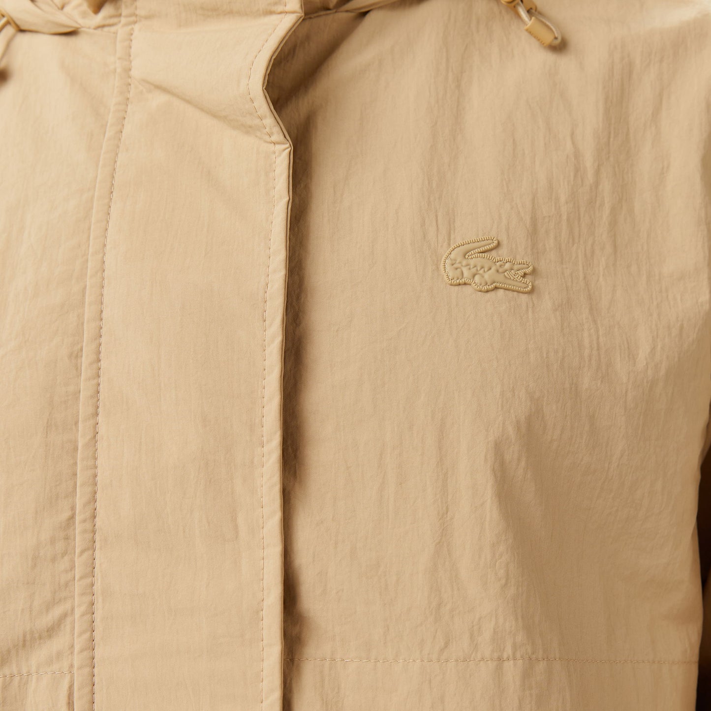 Lacoste Kadın Kapüşonlu Bej Mont