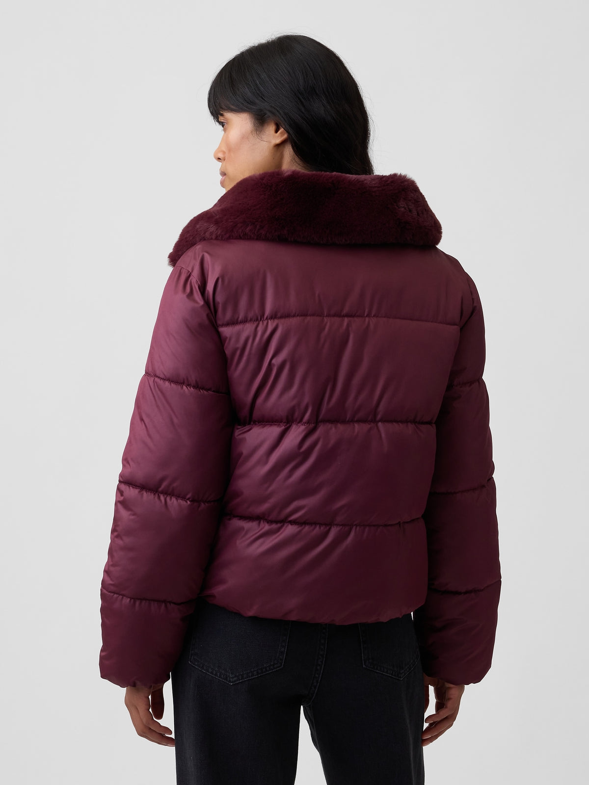 Kahverengi Relaxed Quilted Puffer Şişme Ceket