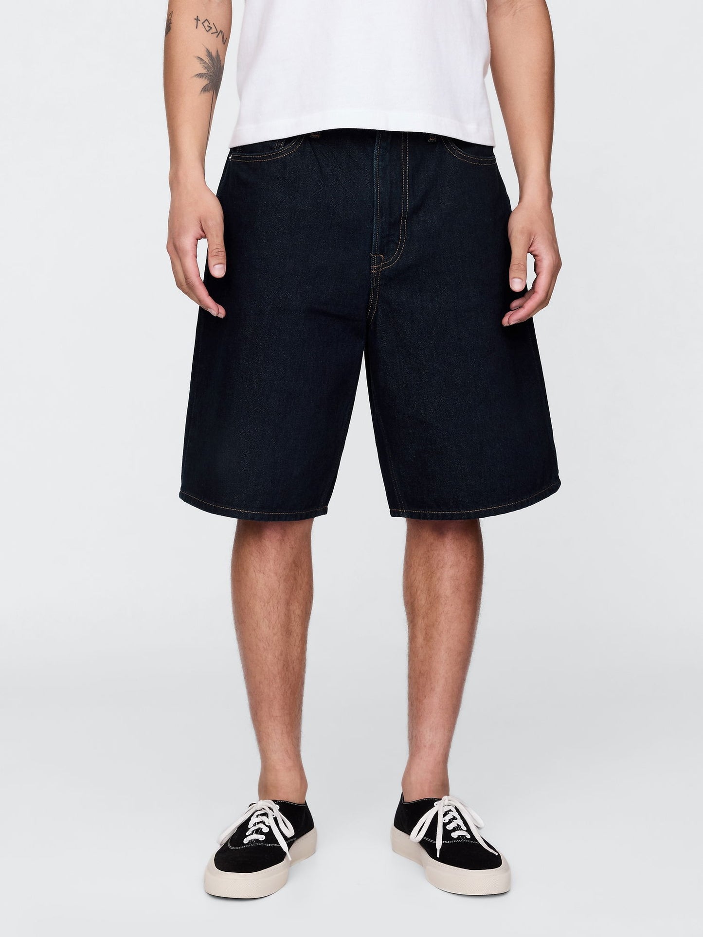 Siyah 10.5 Baggy Denim Şort