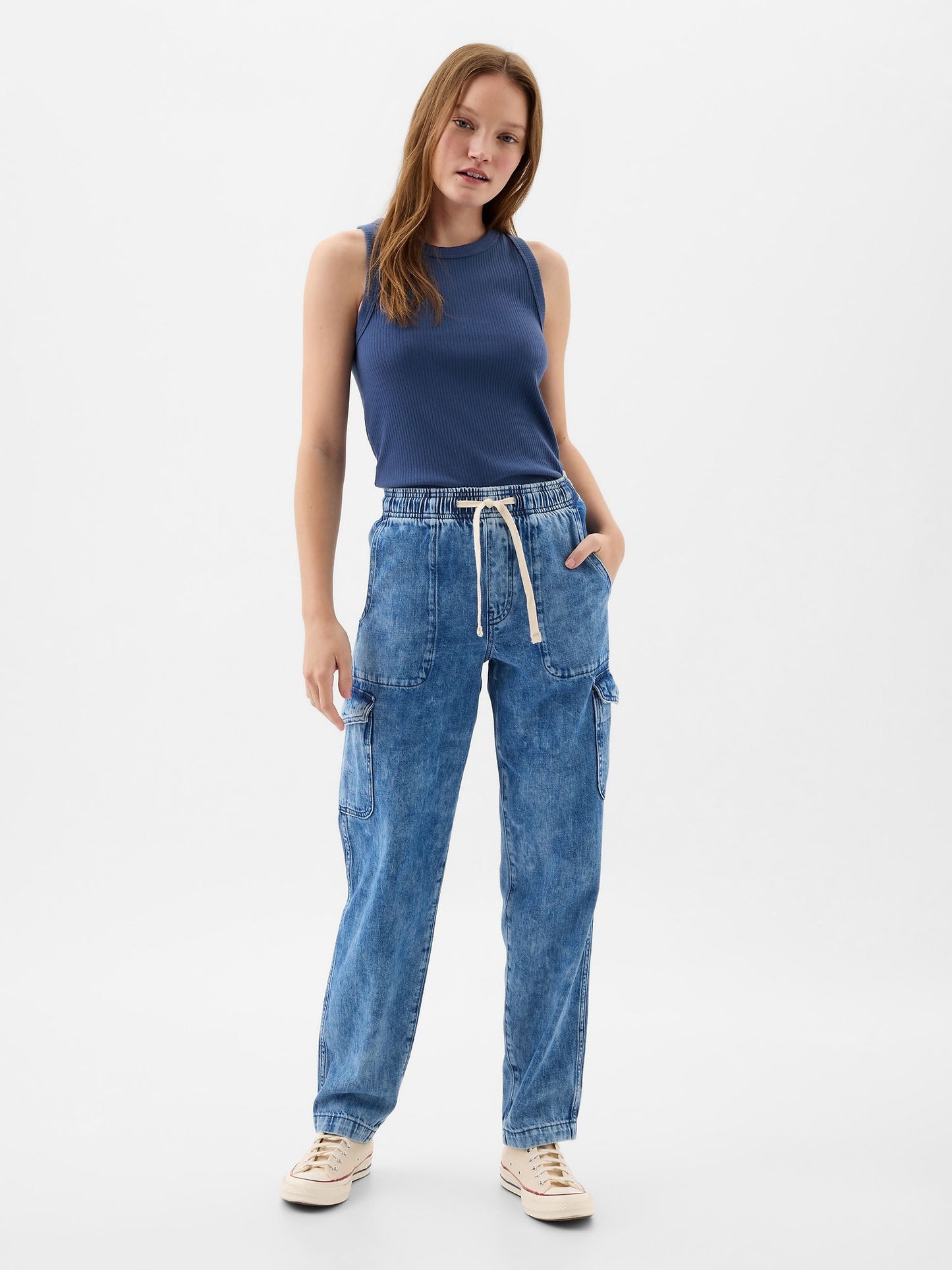 Mavi Mid Rise Easy Kargo Jean Pantolon