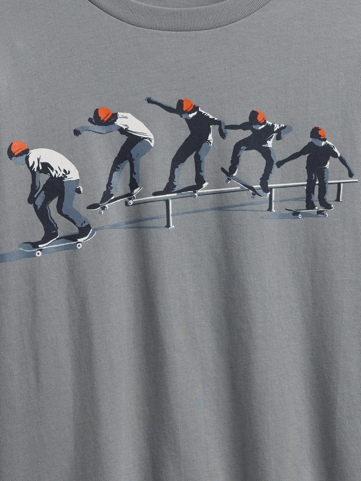 Gri Grafik Baskılı T-shirt