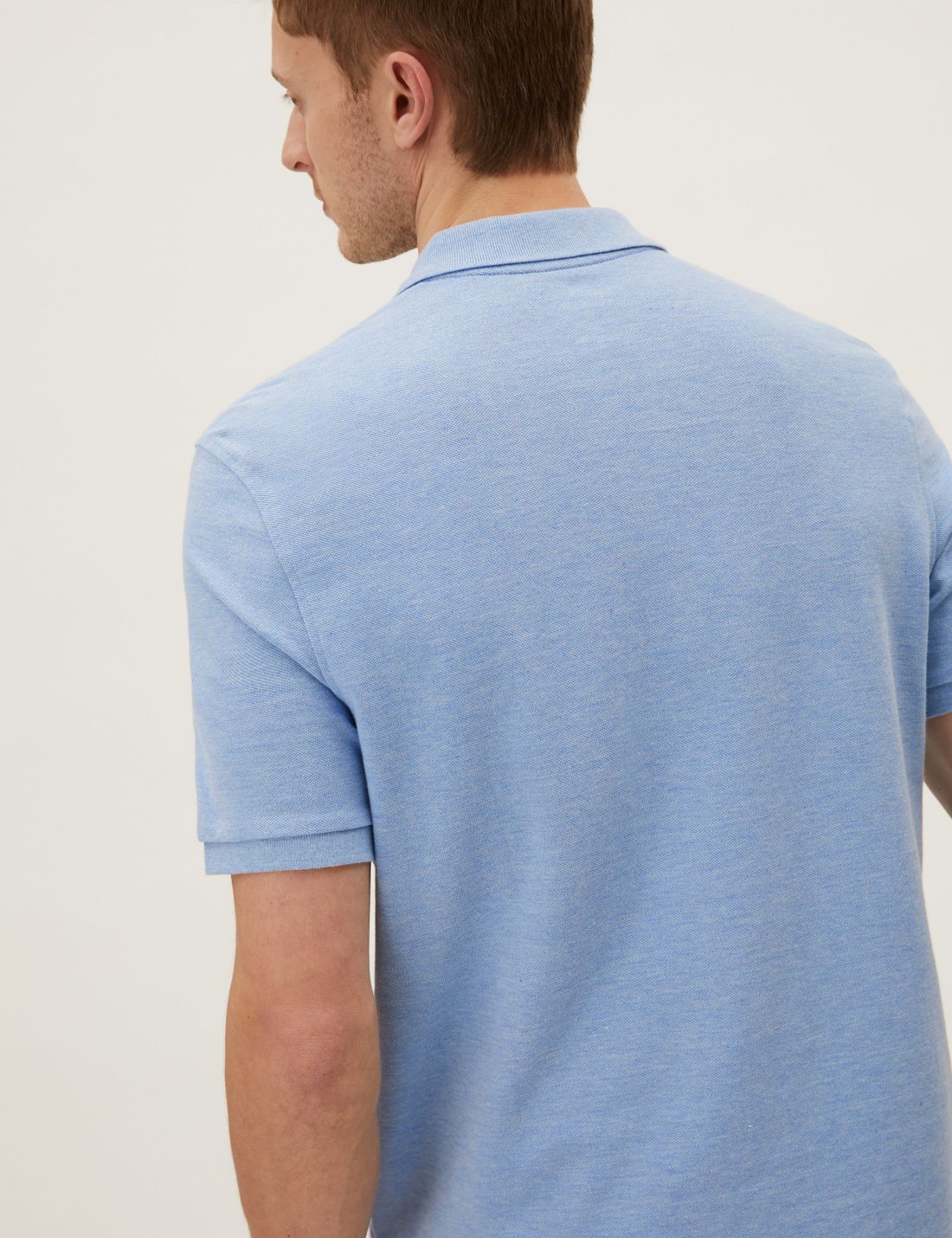 Saf Pamuklu Polo Yaka T-shirt