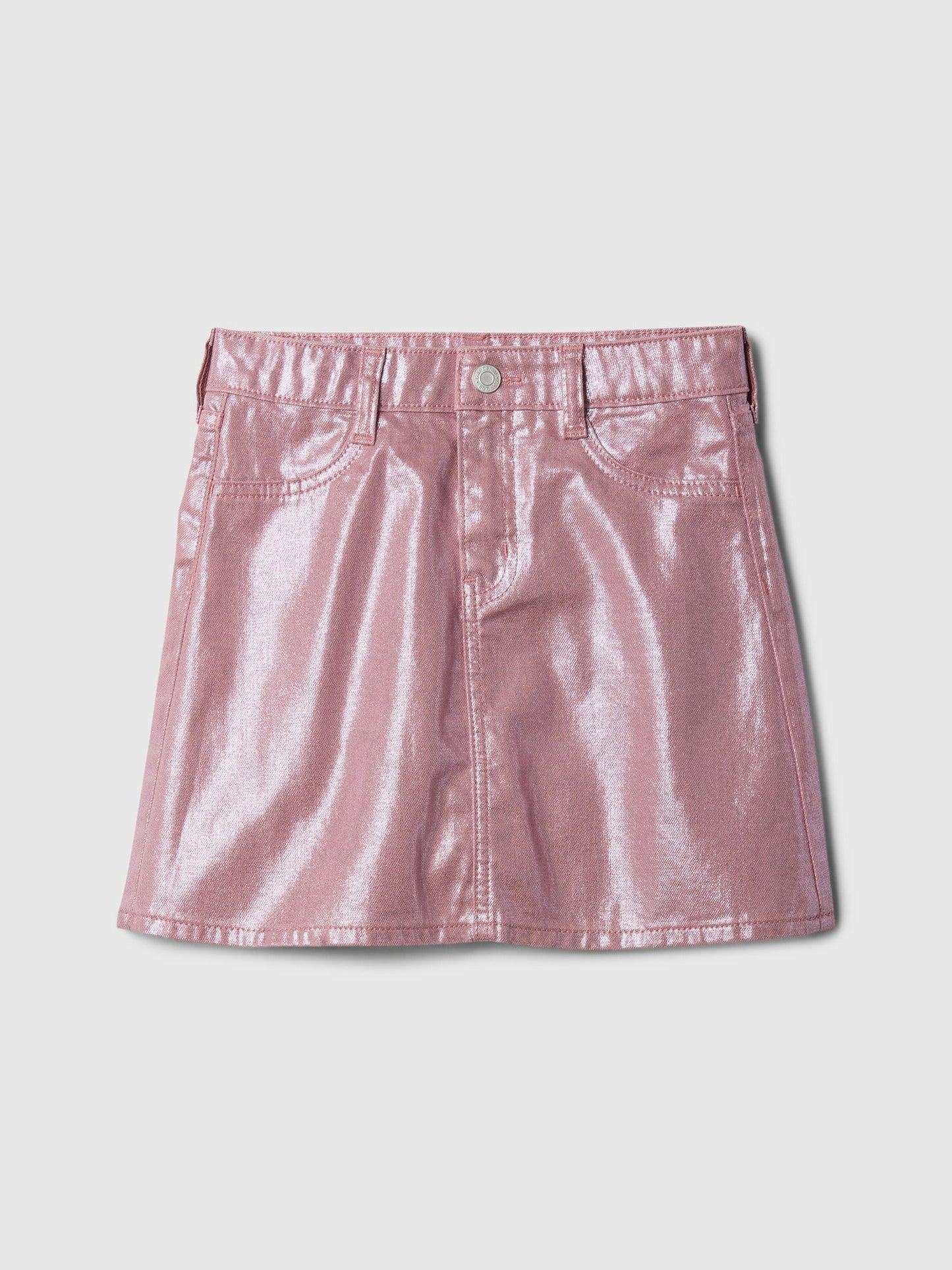 Pembe Parlak Denim Etek