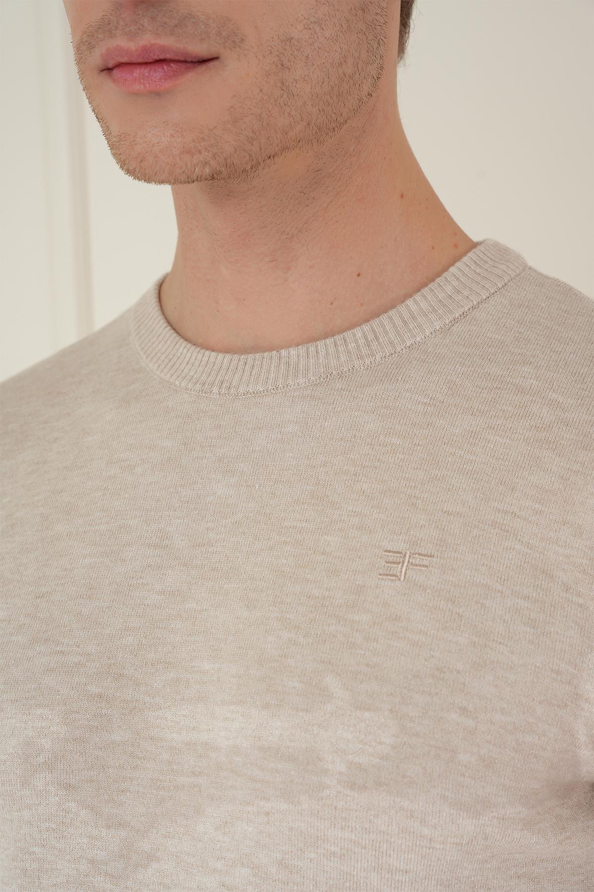 Tr 875 Slim Fit Bej Klasik Triko