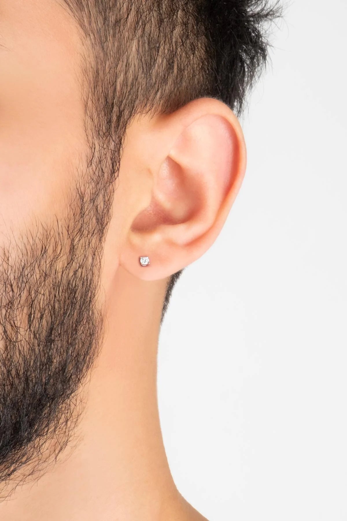 Zirkon Taşlı 3 Mm 18 Ayar Beyaz Altın Kaplama Gümüş Tektaş Küpe 5016010199