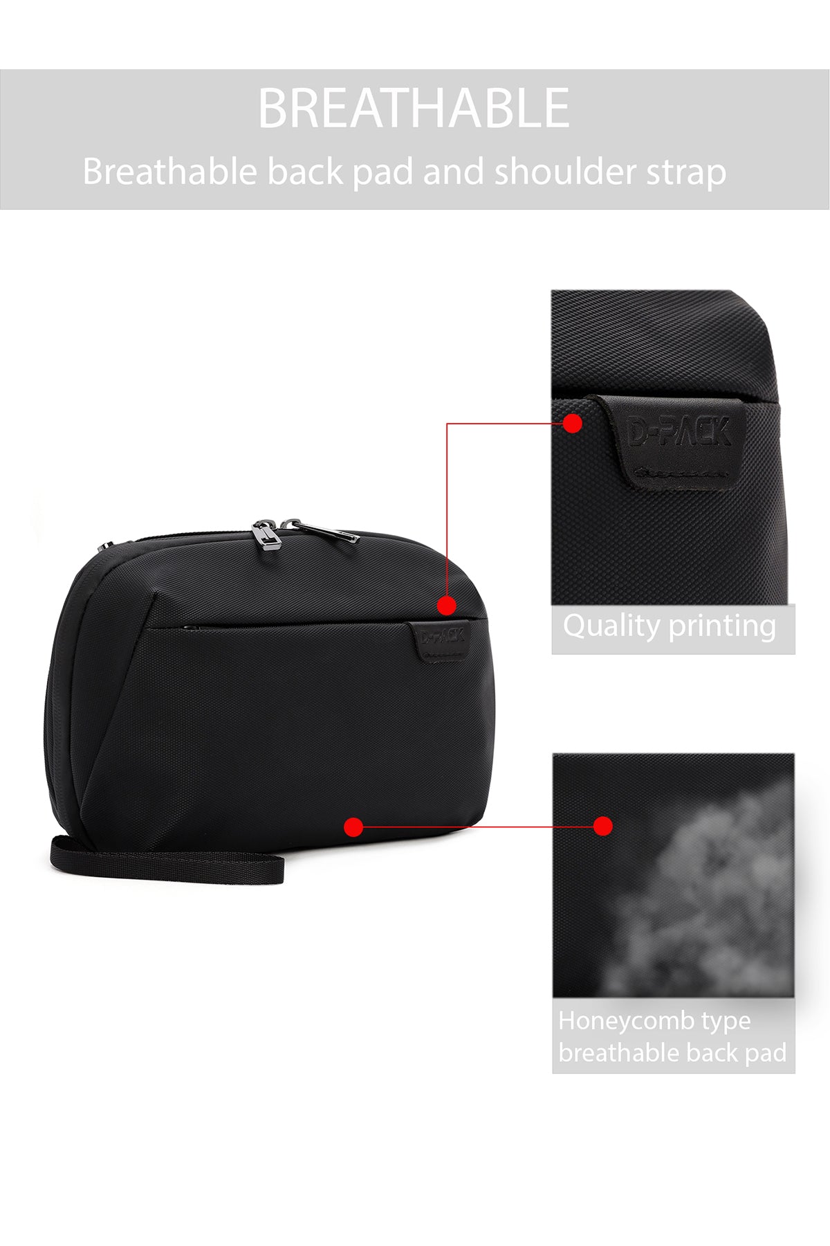 D-pack Erkek Siyah Kumaş El Çantası