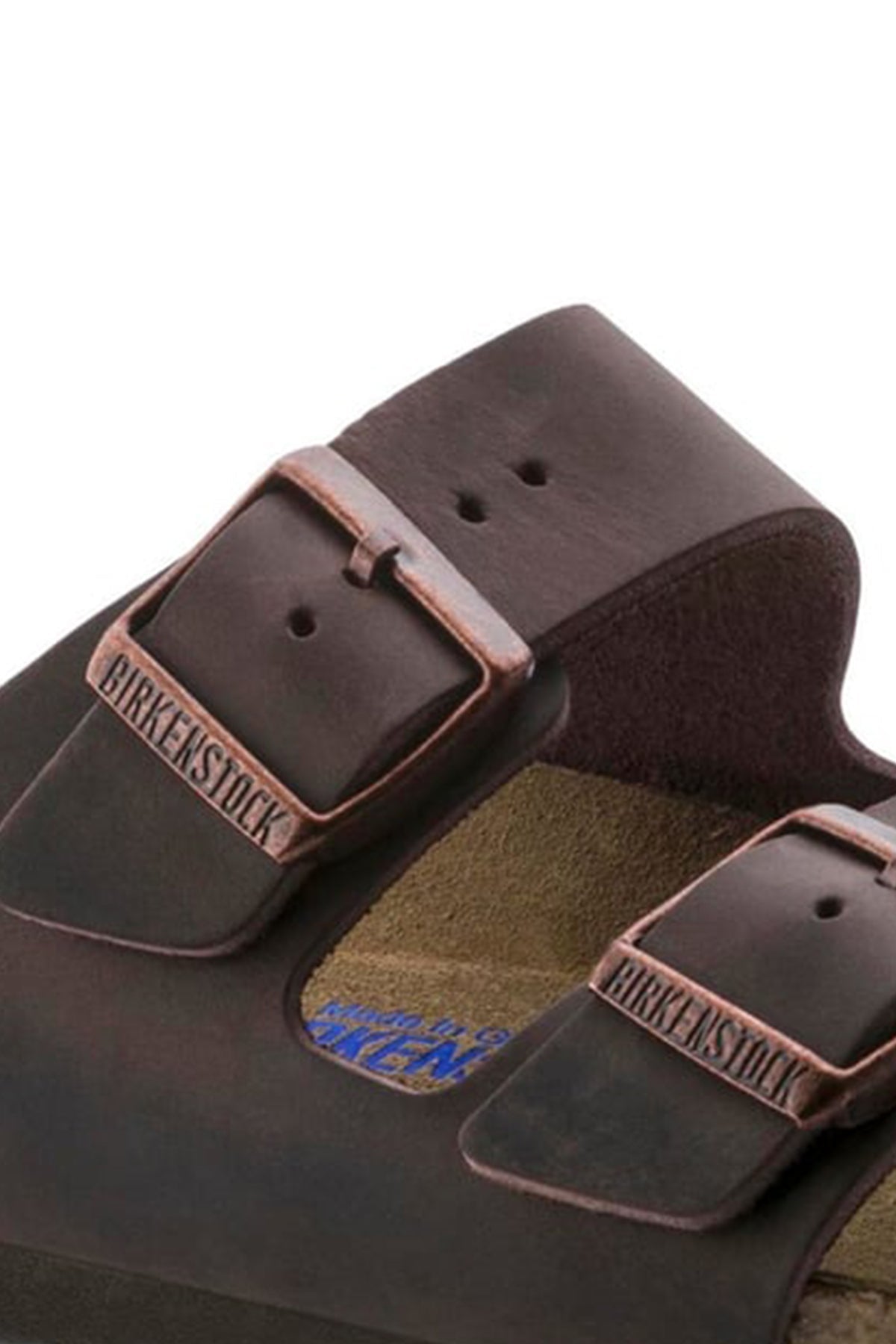 Birkenstock Erkek Vizon Nubuk Deri Çift Tokalı Düz Arizona Terlik