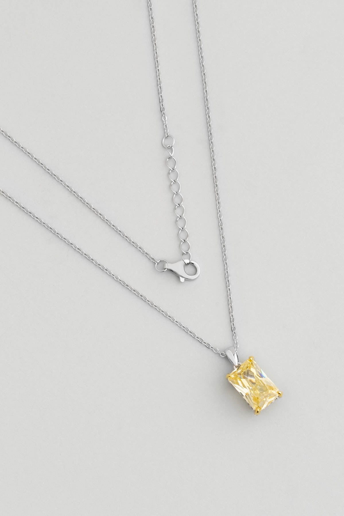 Doğanın Renkleri 18 Ayar Beyaz Altın Kaplama 44 Cm Gümüş Baget Kolye 5073695499