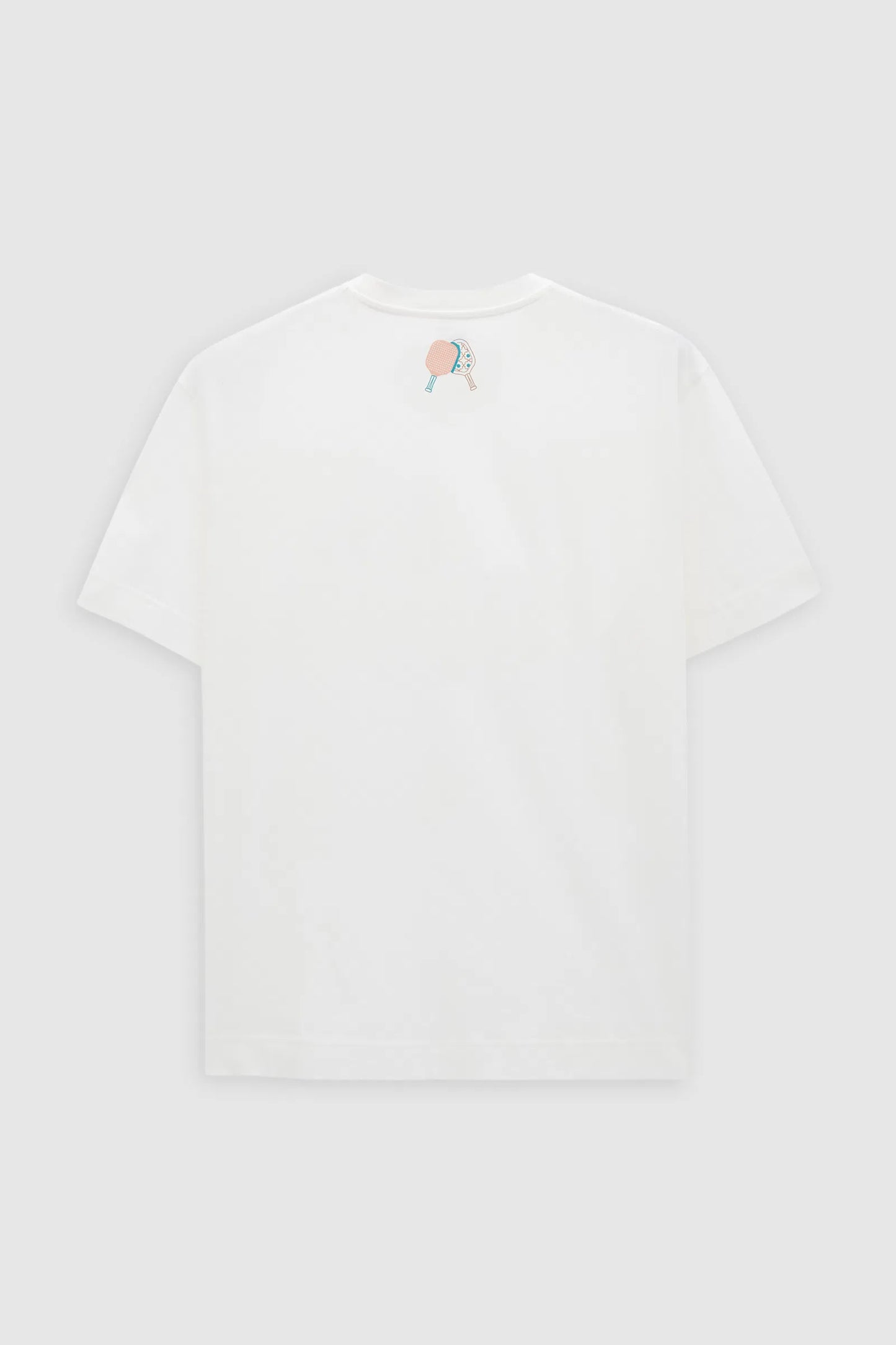 Tween Relaxed Fit Ekru Pickleball Koleksiyon %100 Merserize Pamuk T-shirt
