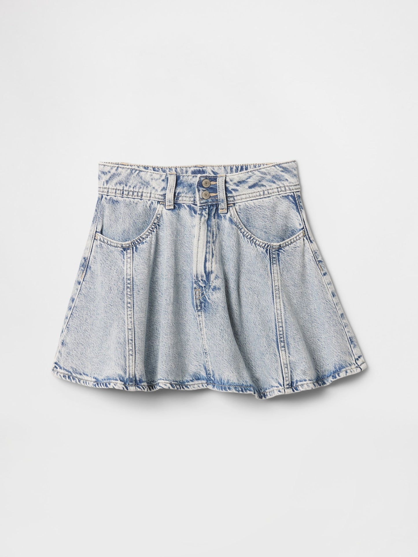 Mavi Ultrasoft Pileli Denim Etek