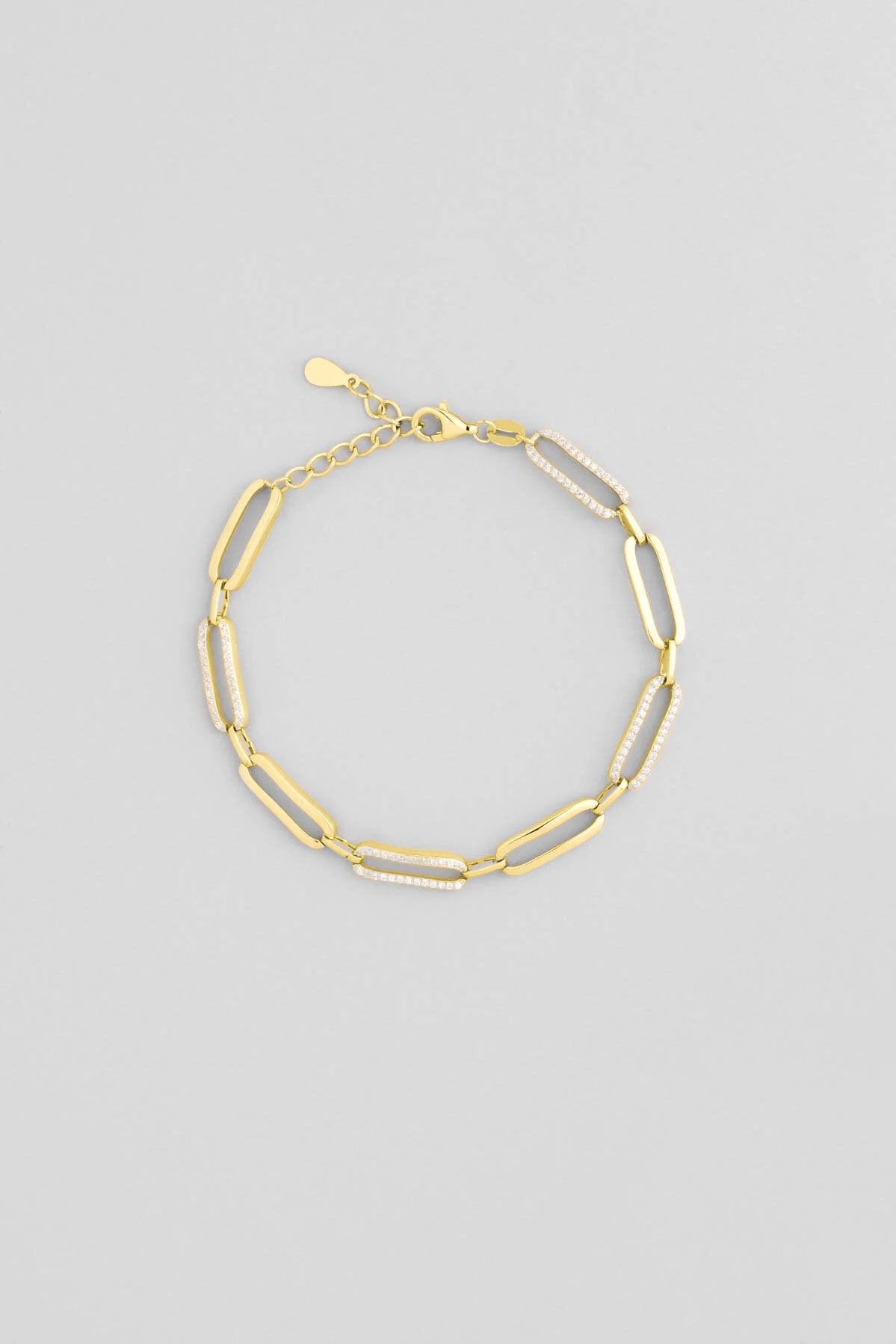 Ikonik Tasarım 18 Ayar Sarı Altın Kaplama 20 Cm Gümüş Zincir Bileklik 5124400144