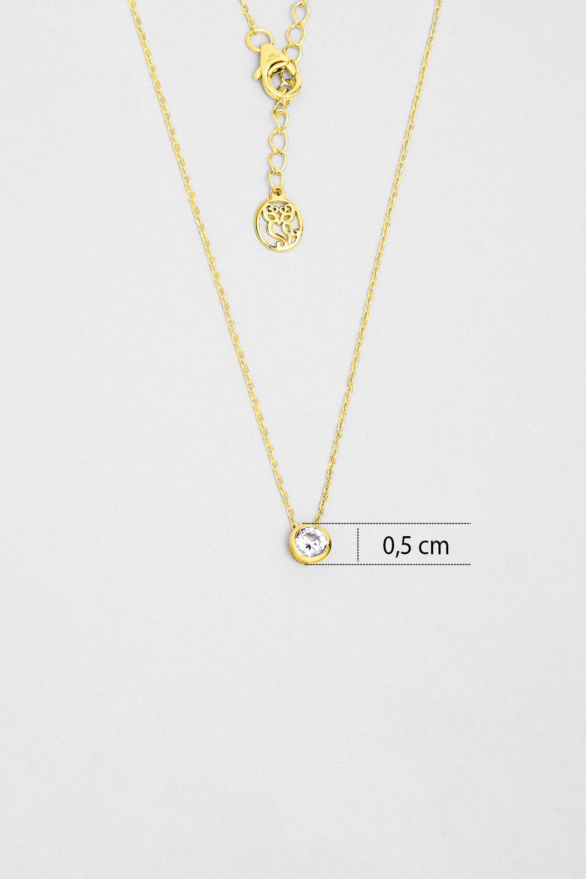 Tektaş 18 Ayar Sarı Altın Kaplama 45 Cm Ayarlanabilir Gümüş Minimal Kolye 5134330144