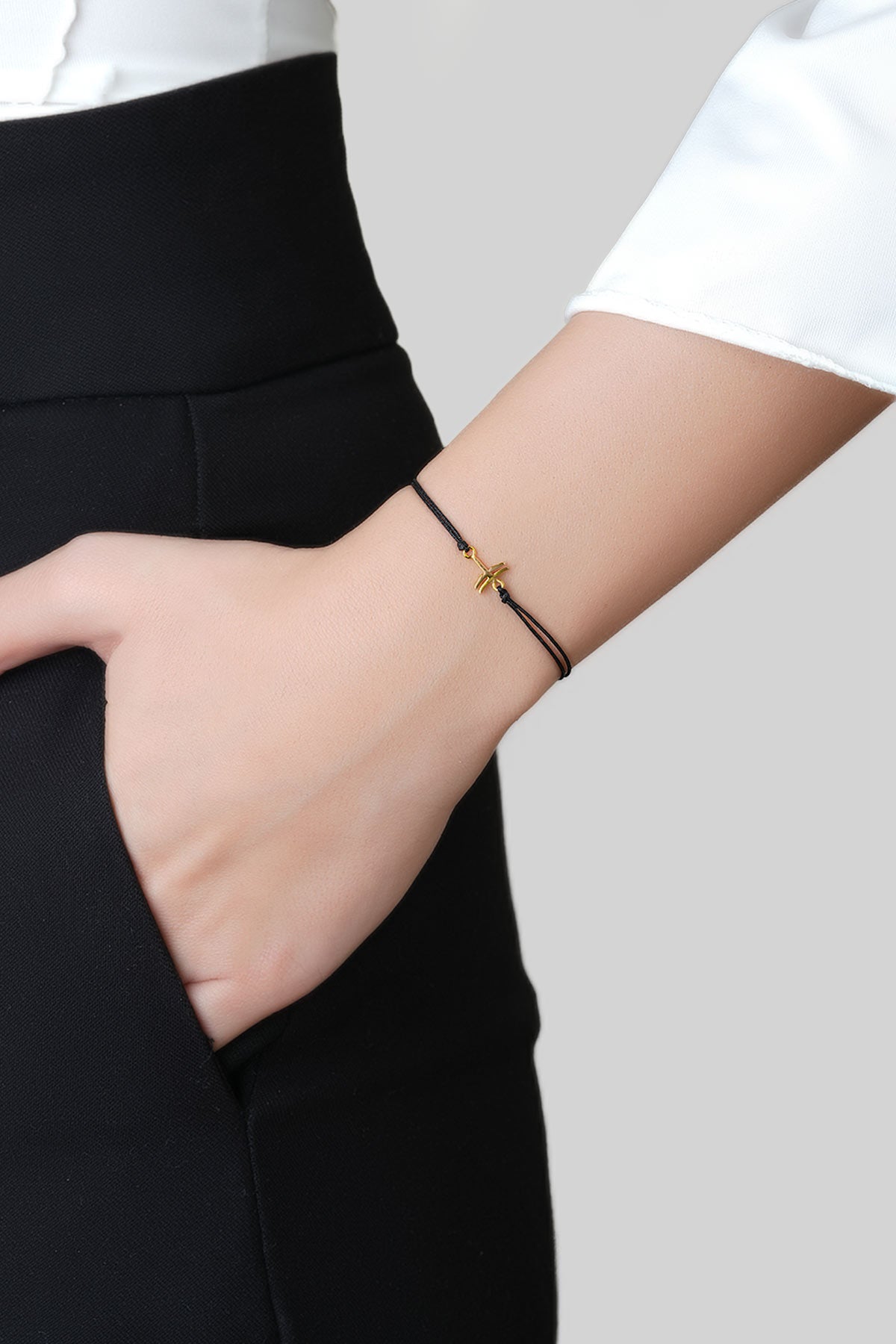 Minimal Stil 18 Ayar Sarı Altın Kaplama Ayarlanabilir Gümüş Bileklik 5145810244