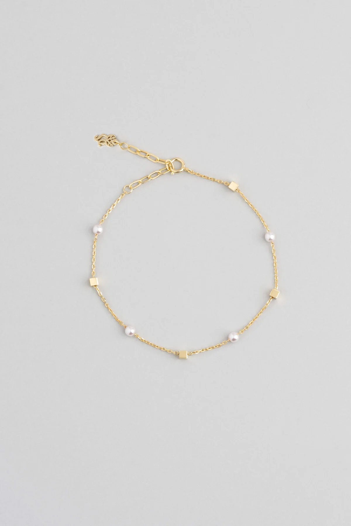 Pearl 18 Ayar Sarı Altın Kaplama 21 Cm Gümüş Minimal Bileklik 5146916244
