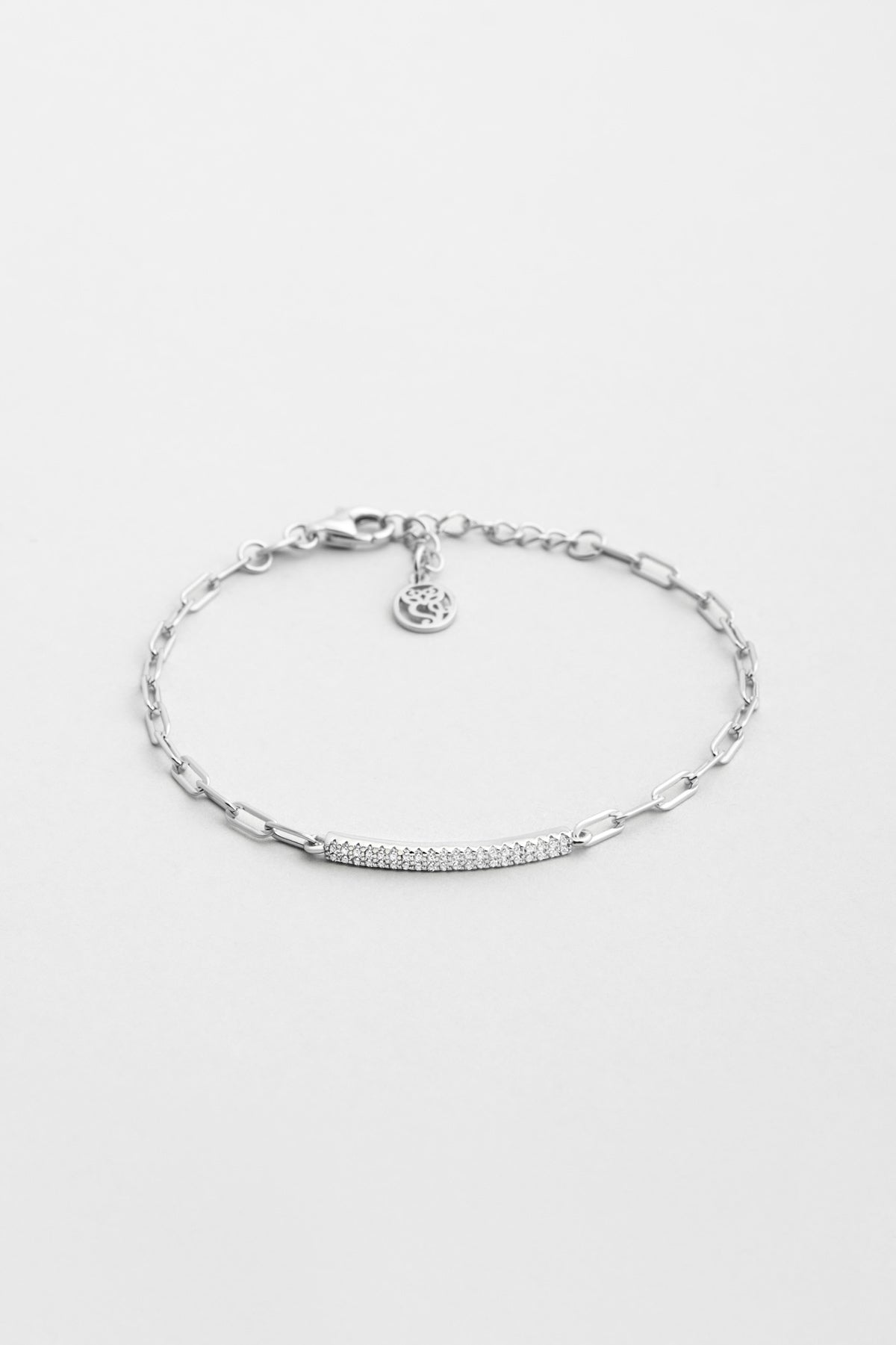 Noemi 18 Ayar Beyaz Altın Kaplama 19 Cm Gümüş Minimal Bileklik 5171890199