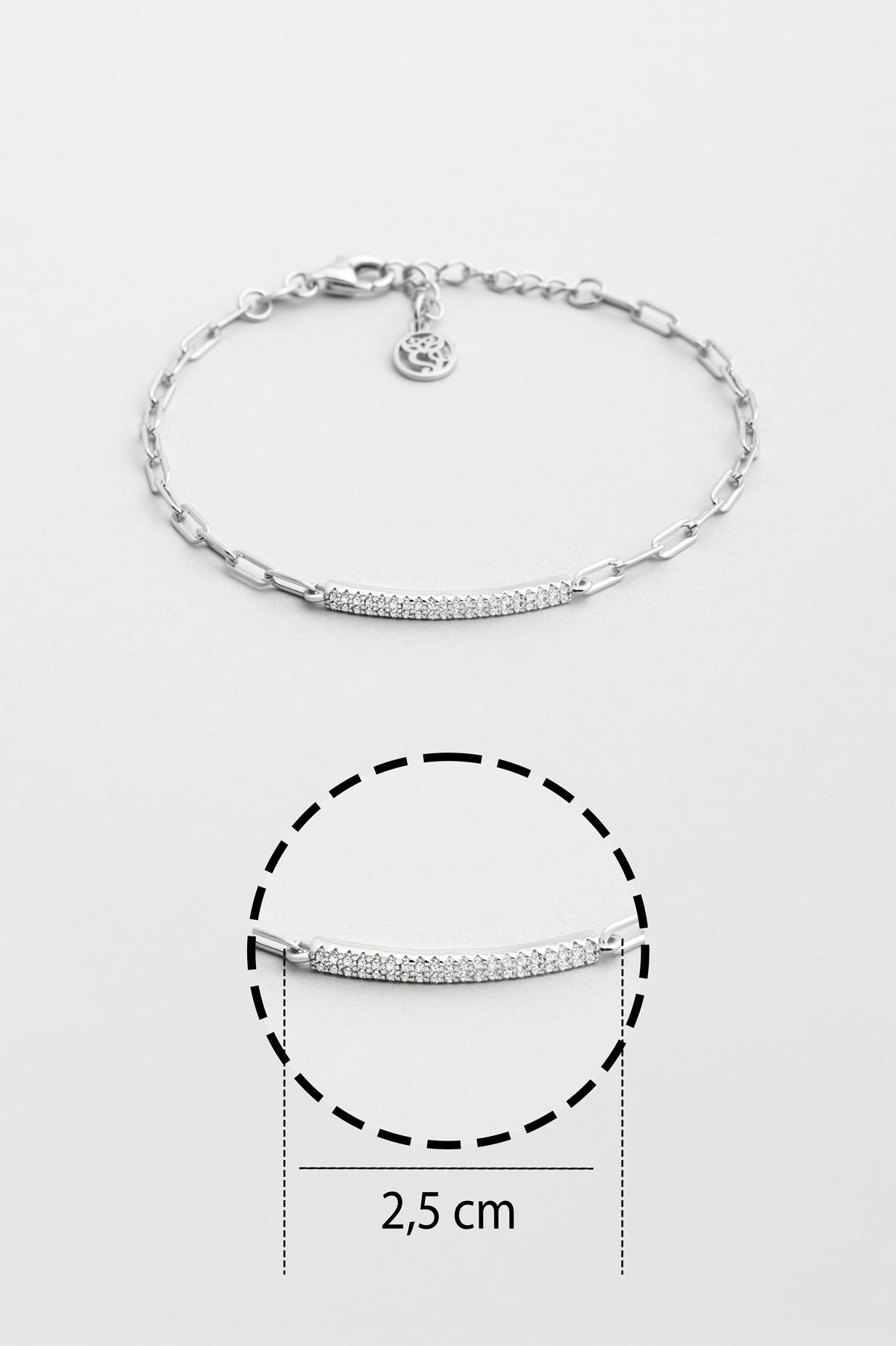 Noemi 18 Ayar Beyaz Altın Kaplama 19 Cm Gümüş Minimal Bileklik 5171890199