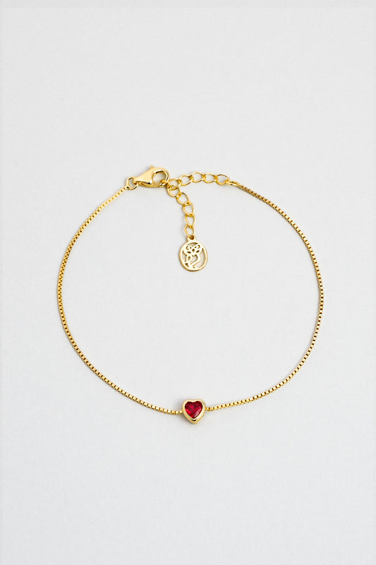 Romantik Aşk 18 Ayar Sarı Altın Kaplama 19 Cm Gümüş Kalp Bileklik 5172580844