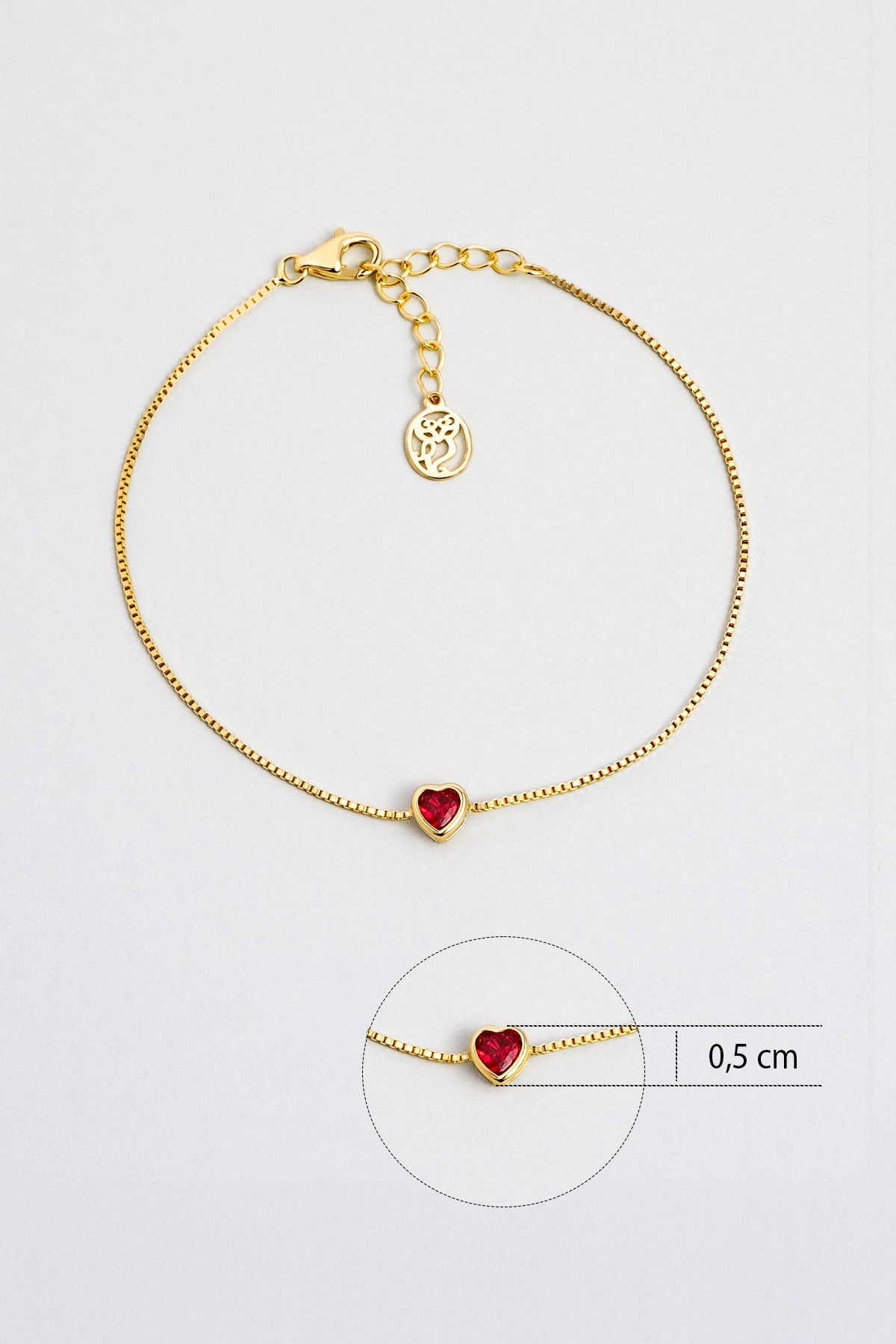 Romantik Aşk 18 Ayar Sarı Altın Kaplama 19 Cm Gümüş Kalp Bileklik 5172580844