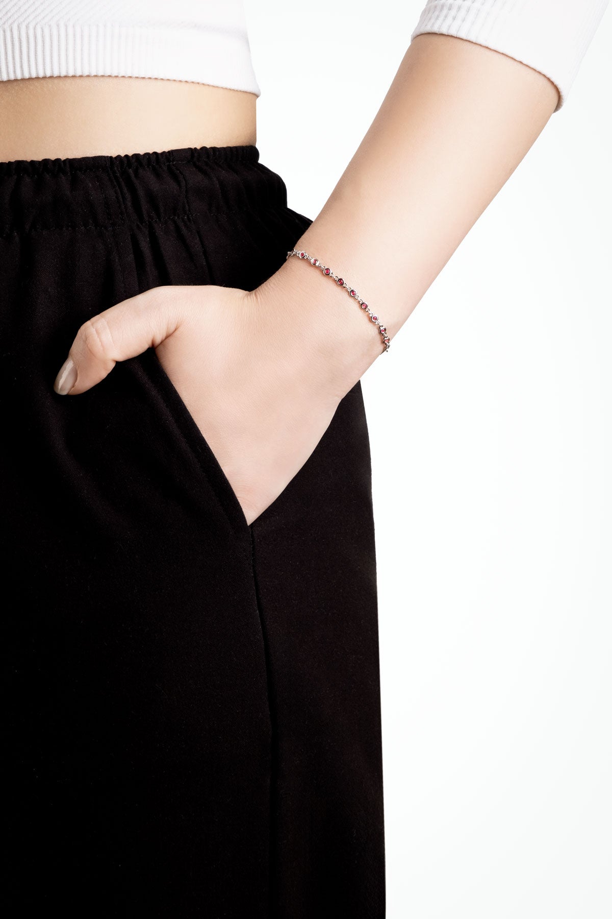 Lavinya 18 Ayar Beyaz Altın Kaplama 19 Cm Gümüş Bileklik 5172690399
