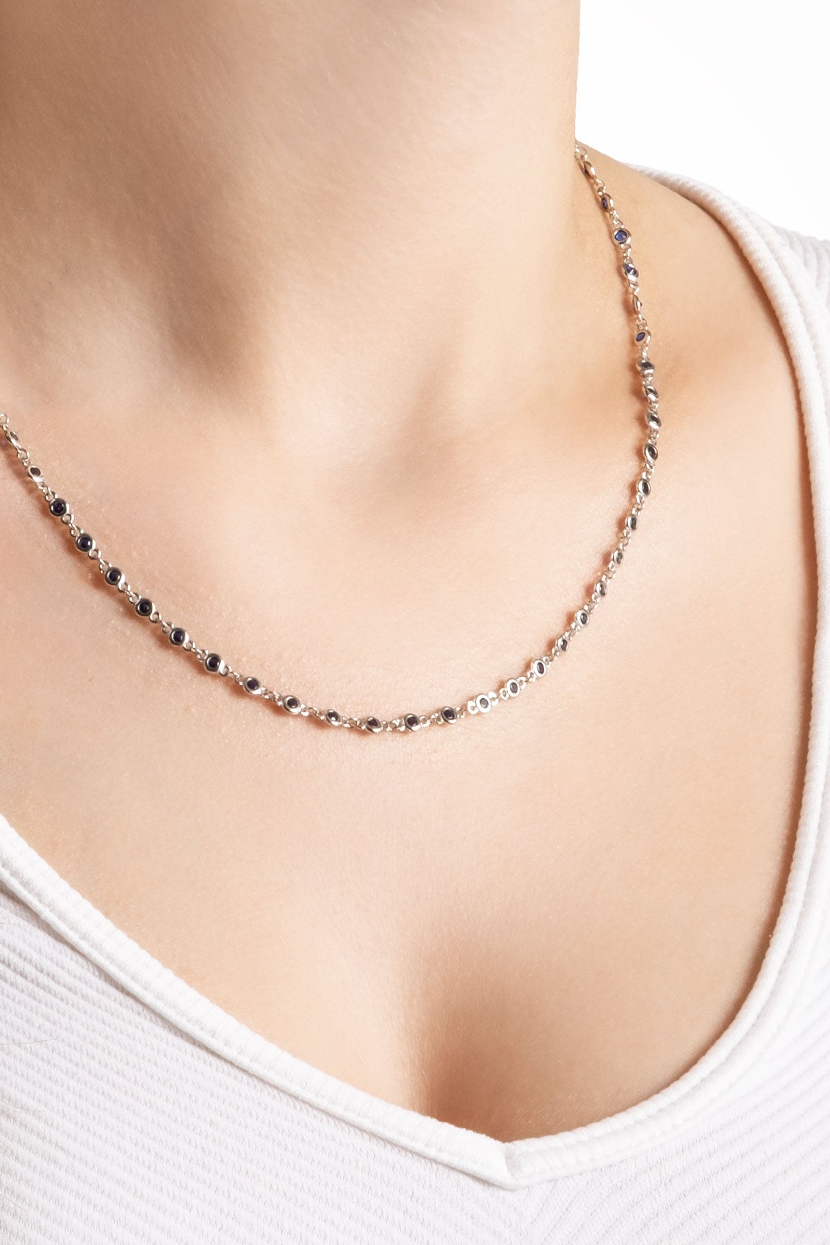 Lavinya 18 Ayar Beyaz Altın Kaplama 45 Cm Gümüş Kolye 5172701299