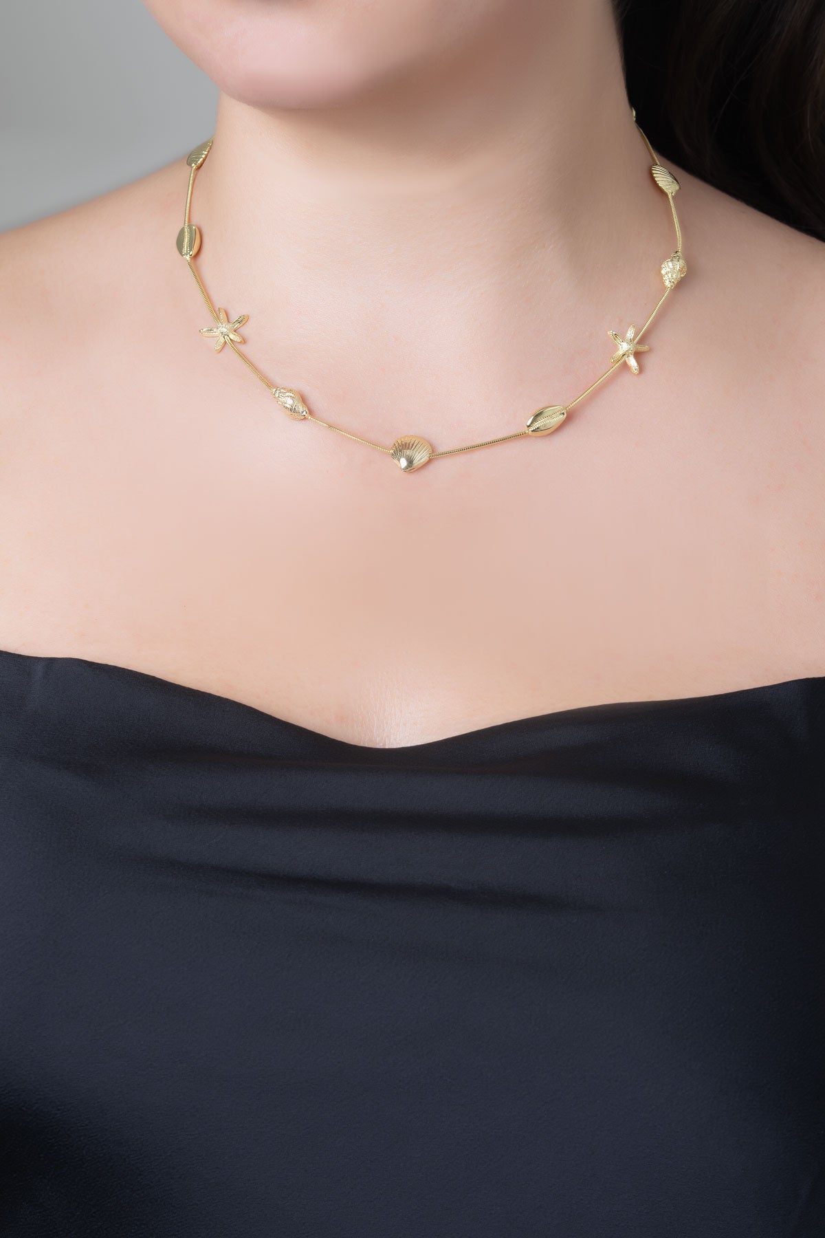 Thalassa 18 Ayar Sarı Altın Kaplama 45 Cm Gümüş Kolye 5176824499