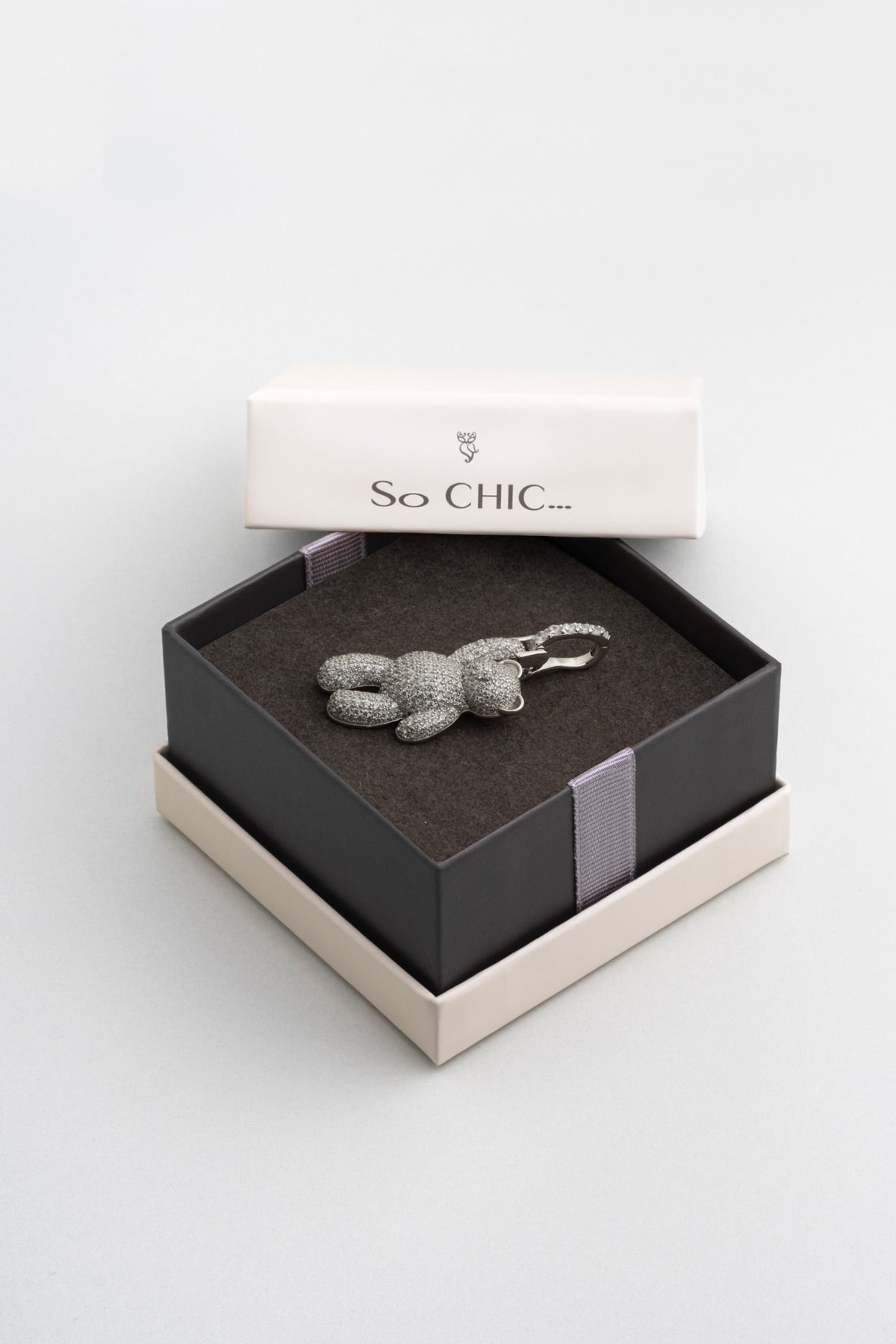 Tiny Bear 18 Ayar Beyaz Altın Kaplama Gümüş Charm 5177110199