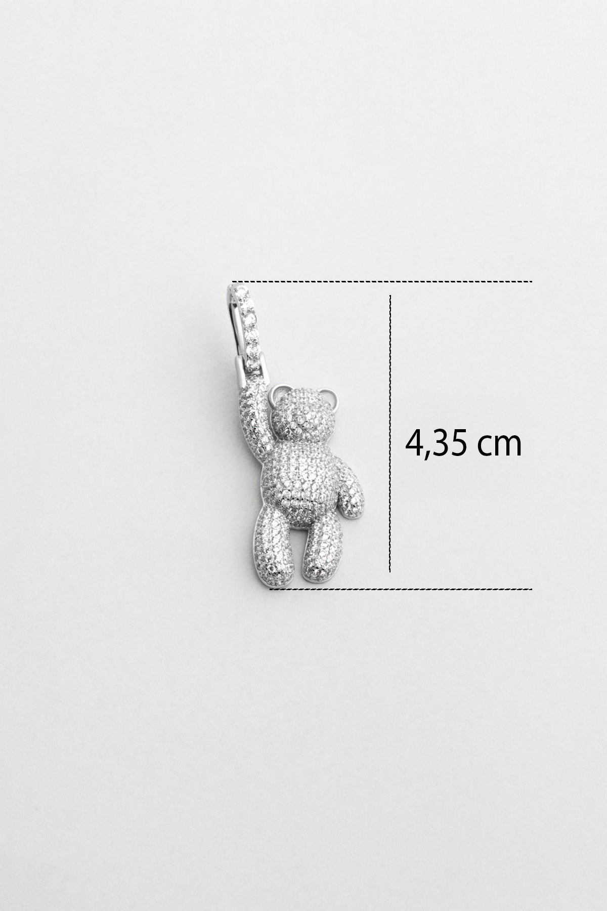 Tiny Bear 18 Ayar Beyaz Altın Kaplama Gümüş Charm 5177110199