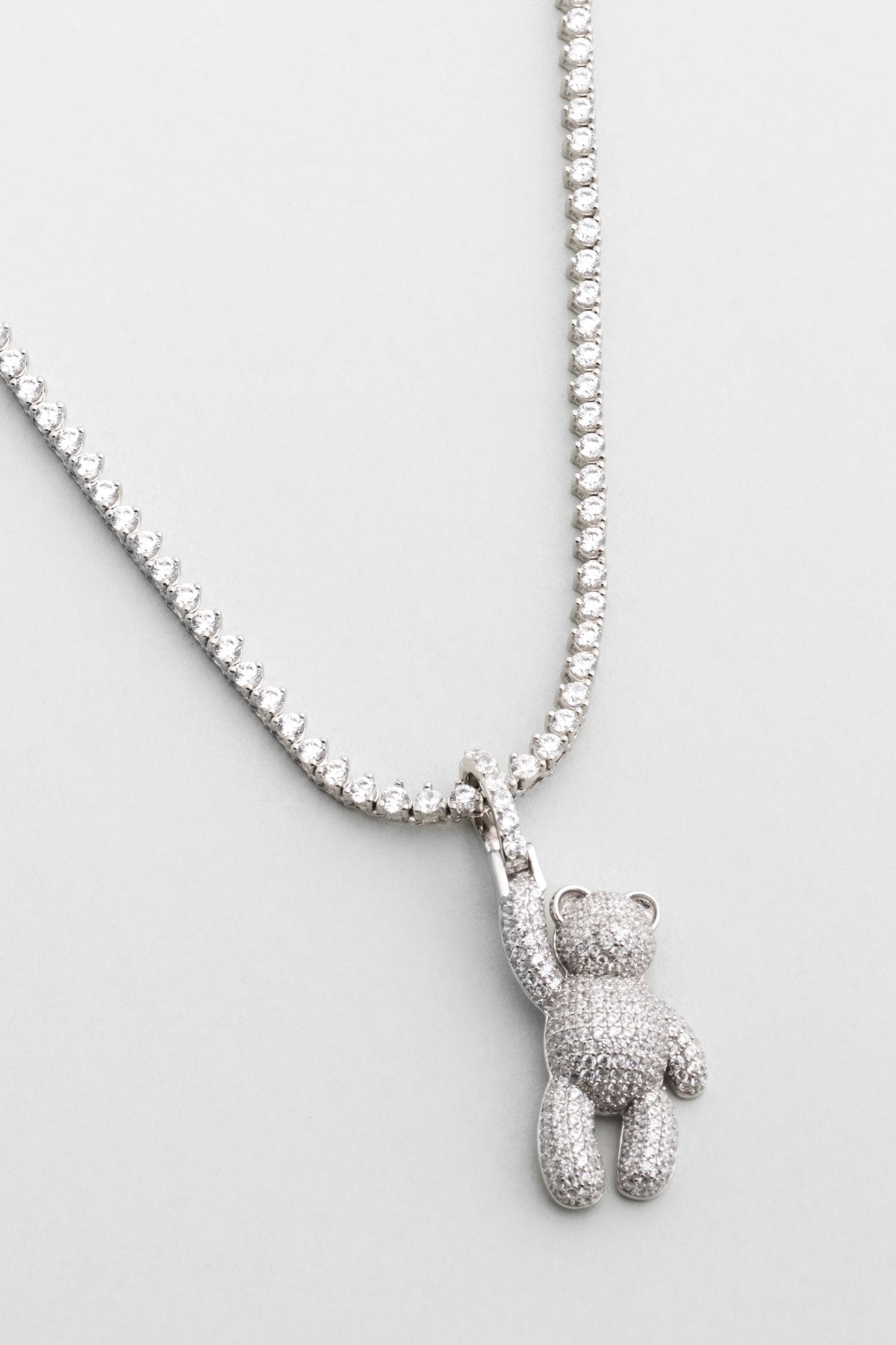 Tiny Bear 18 Ayar Beyaz Altın Kaplama Gümüş Charm 5177110199