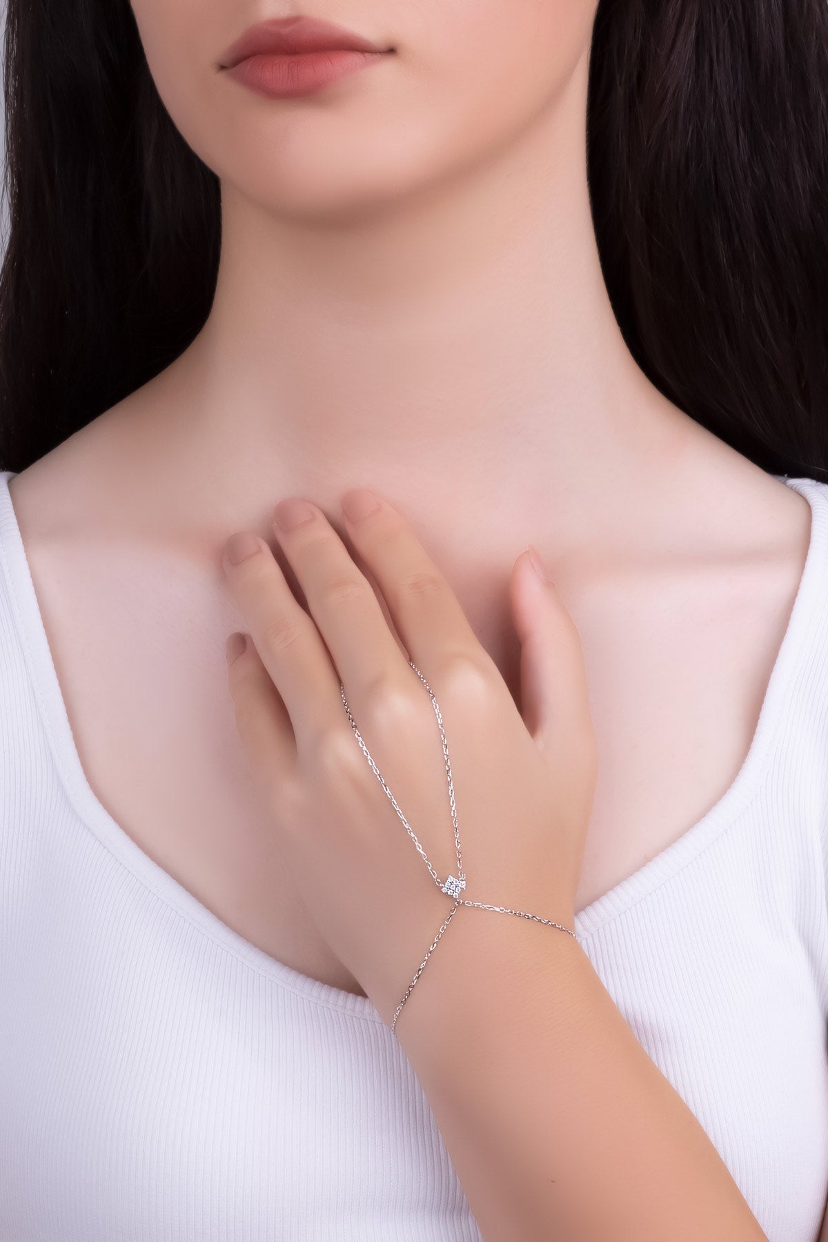 Niirvana 18 Ayar Beyaz Altın Kaplama 20 Cm Gümüş Şahmeran 5178220199