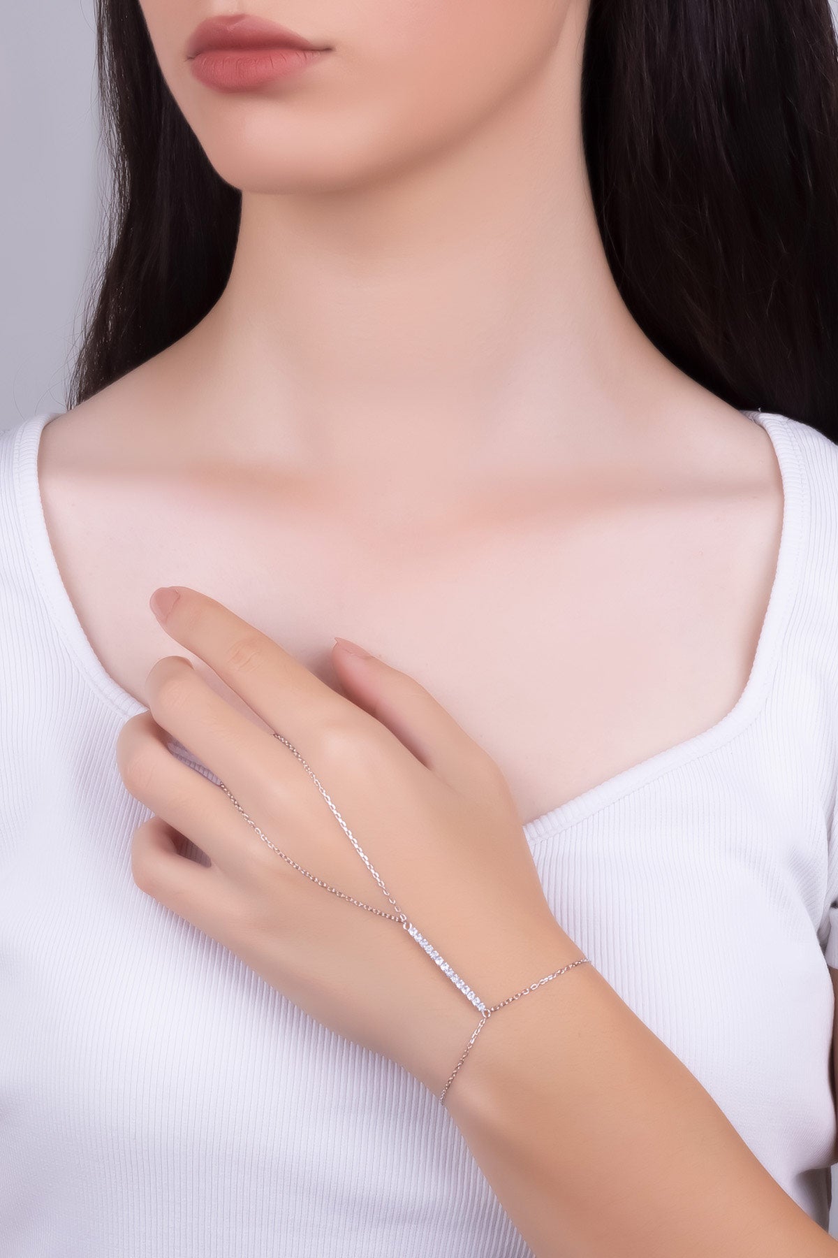 Phoebe 18 Ayar Beyaz Altın Kaplama 23 Cm Gümüş Şahmeran 5178240199