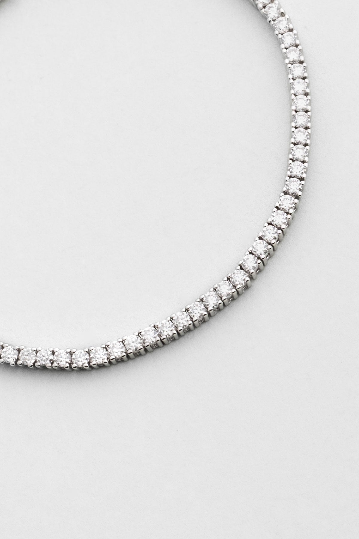 Mozanit Rüyası 18 Ayar Beyaz Altın Kaplama 17 Cm Gümüş Su Yolu Bileklik 5193179917