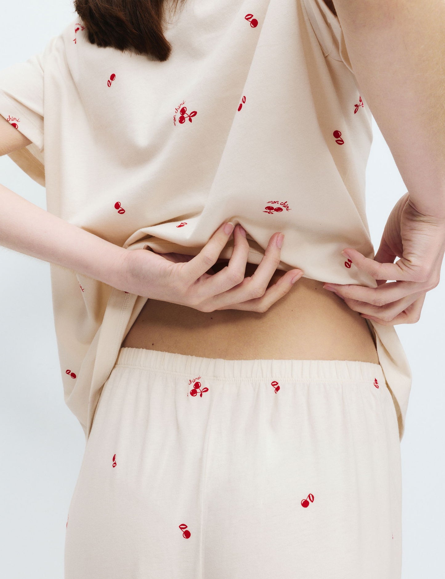 Saf Pamuklu Baskılı Pijama Takımı