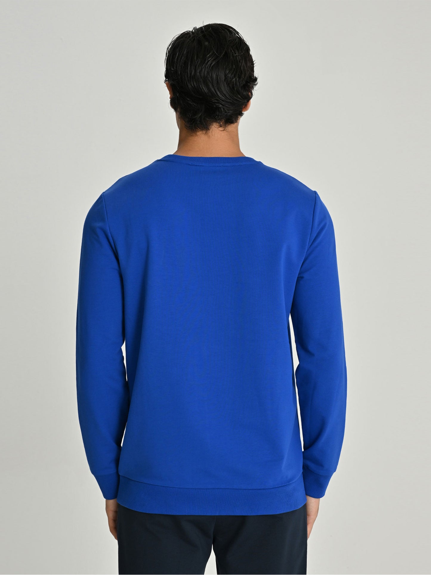 Fenerbahçe Saks Mavi Tribün Sarı Lacivert Basic Erkek Sweatshirt