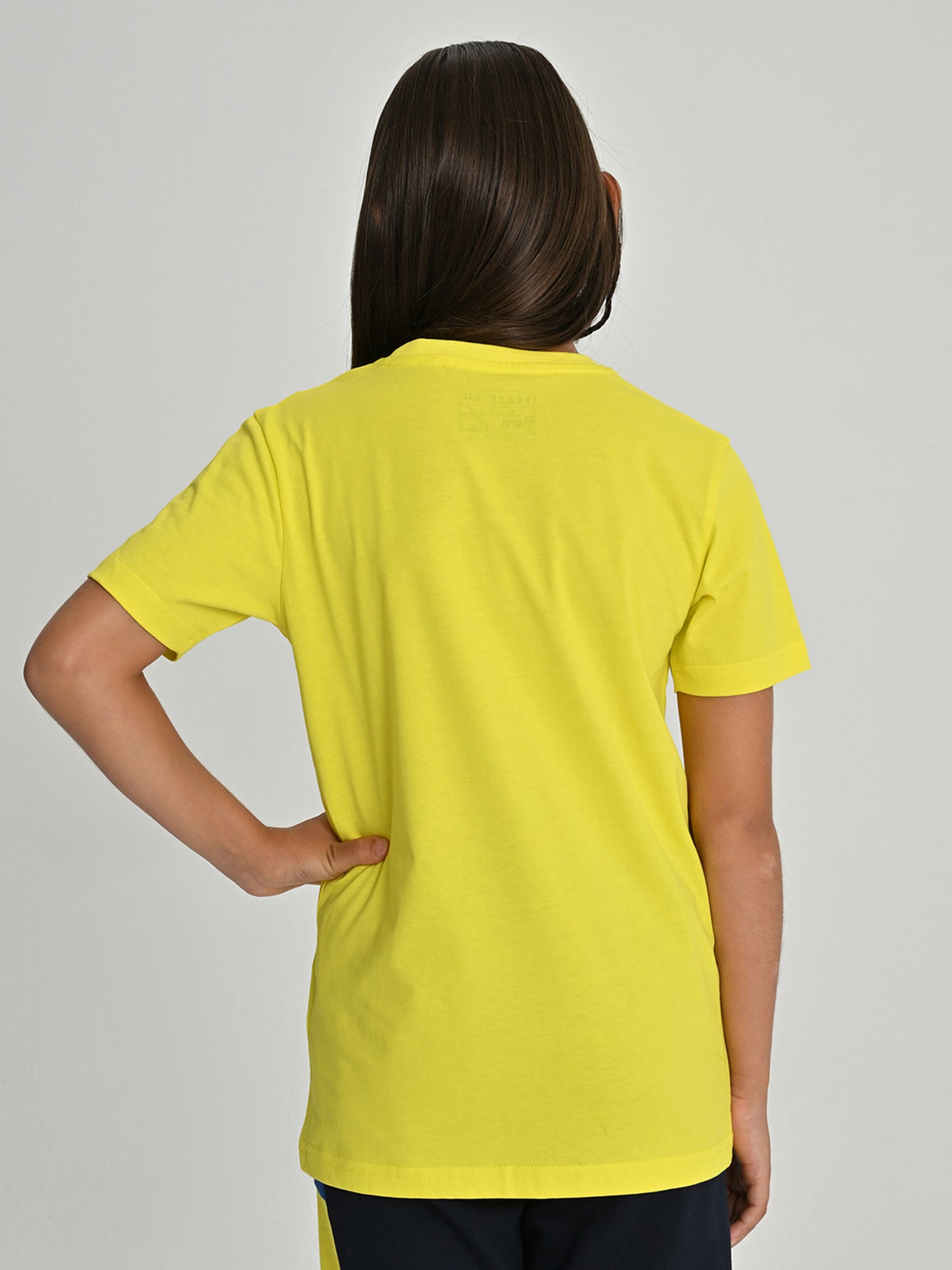 Fenerbahçe Tribün Tek Renk Logolu Sarı Çocuk Tshirt