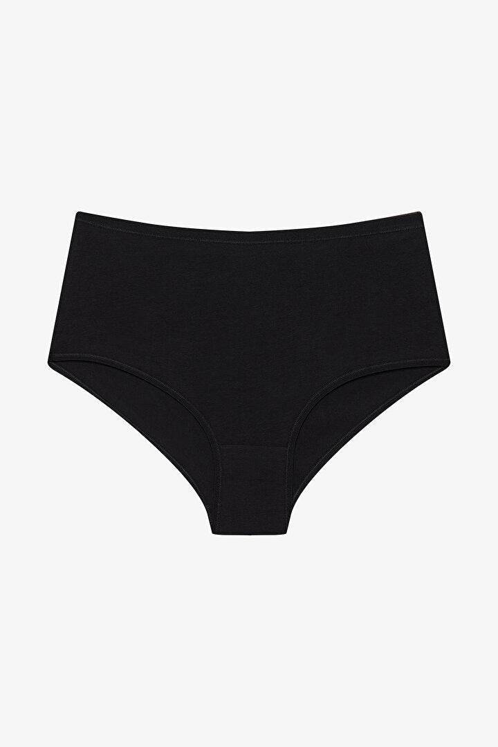 Siyah Pamuklu Yüksek Bel 3'lü Slip Külot