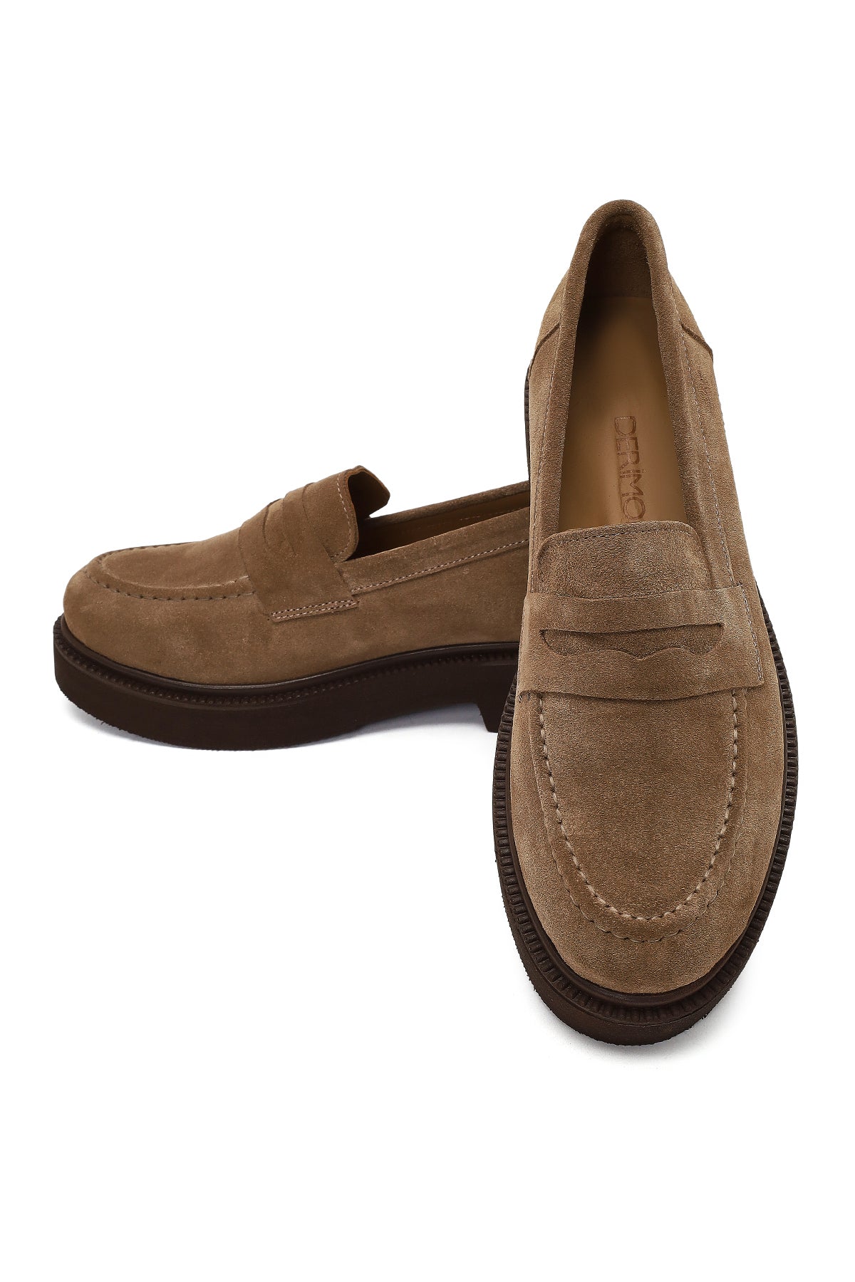 Kadın Vizon Süet Deri Loafer