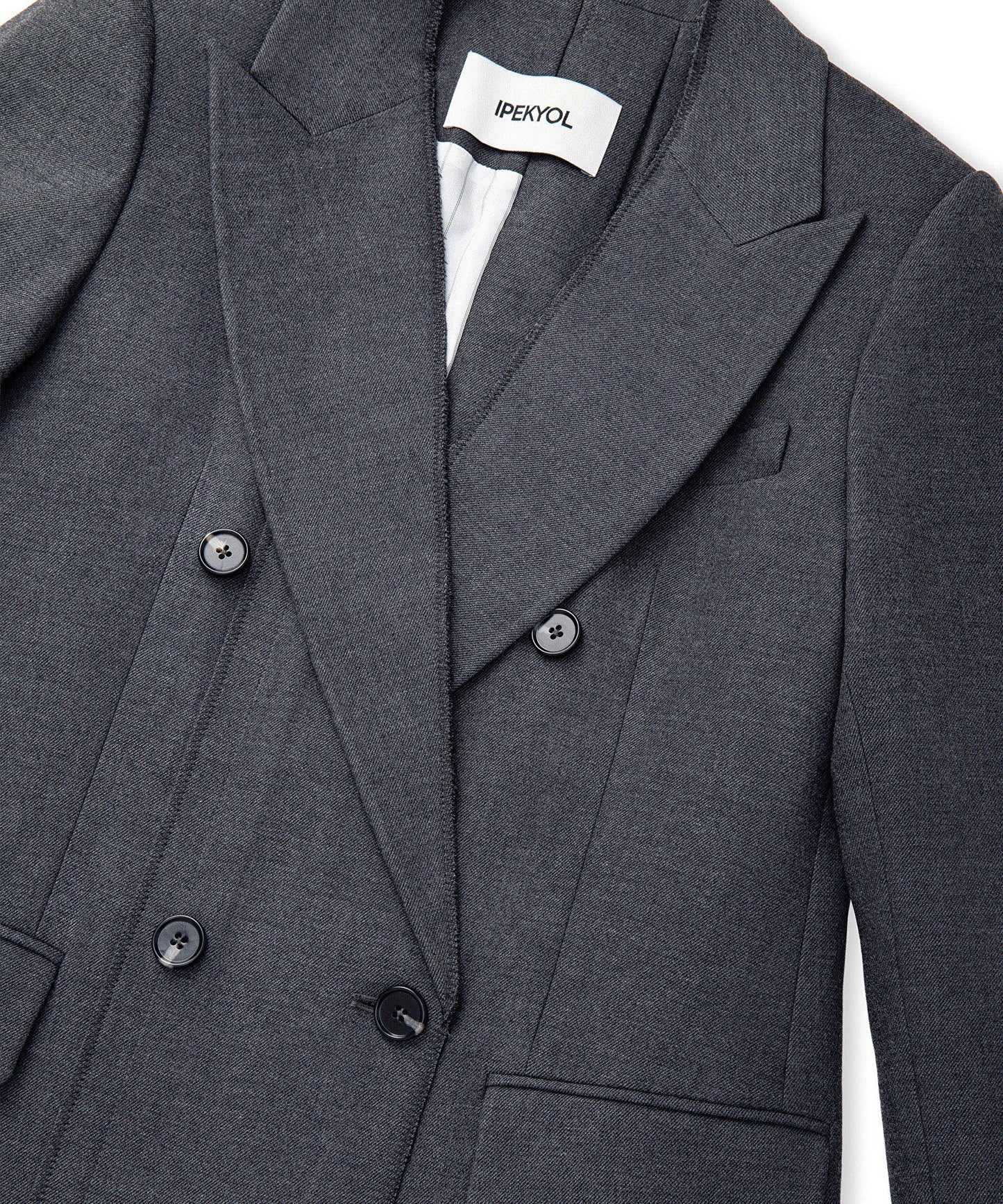 Triko Şeritli Raw Edge Blazer