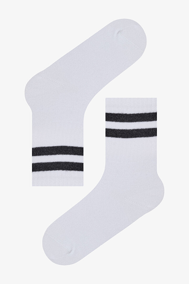 Erkek Çocuk Lines 3lü Tenis Beyaz Soket Çorap