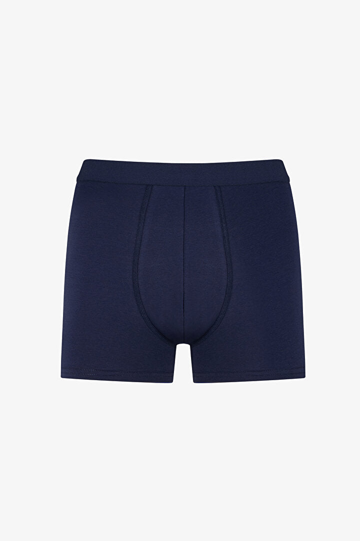 Erkek Pamukl Basic Mavi 3'lü Boxer Külot