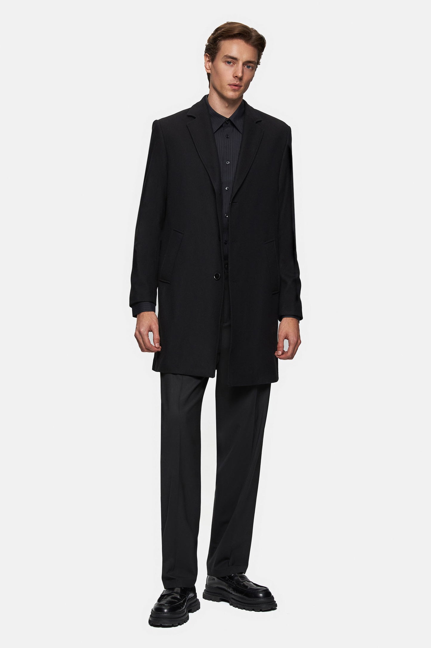 Tween Slim Fit Siyah Palto