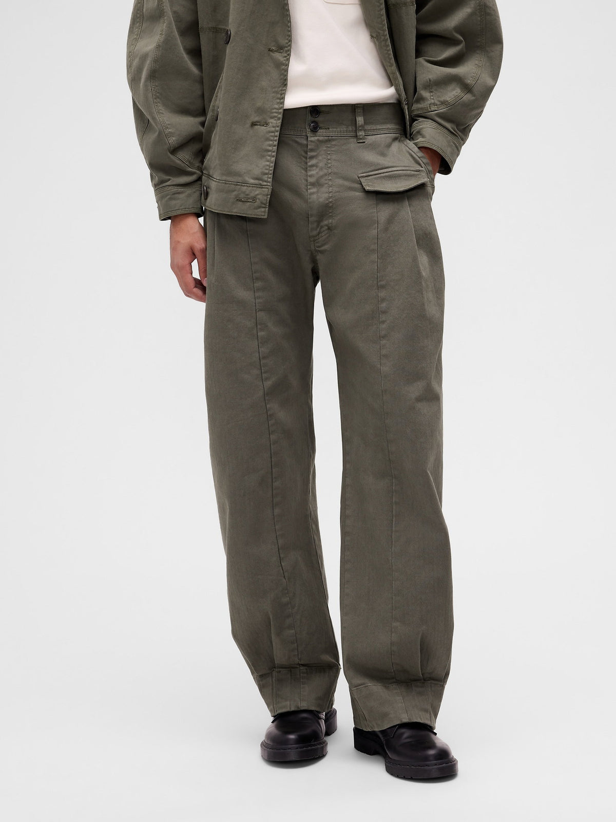 Haki Gapstudio Herringbone Baggy Pantolon