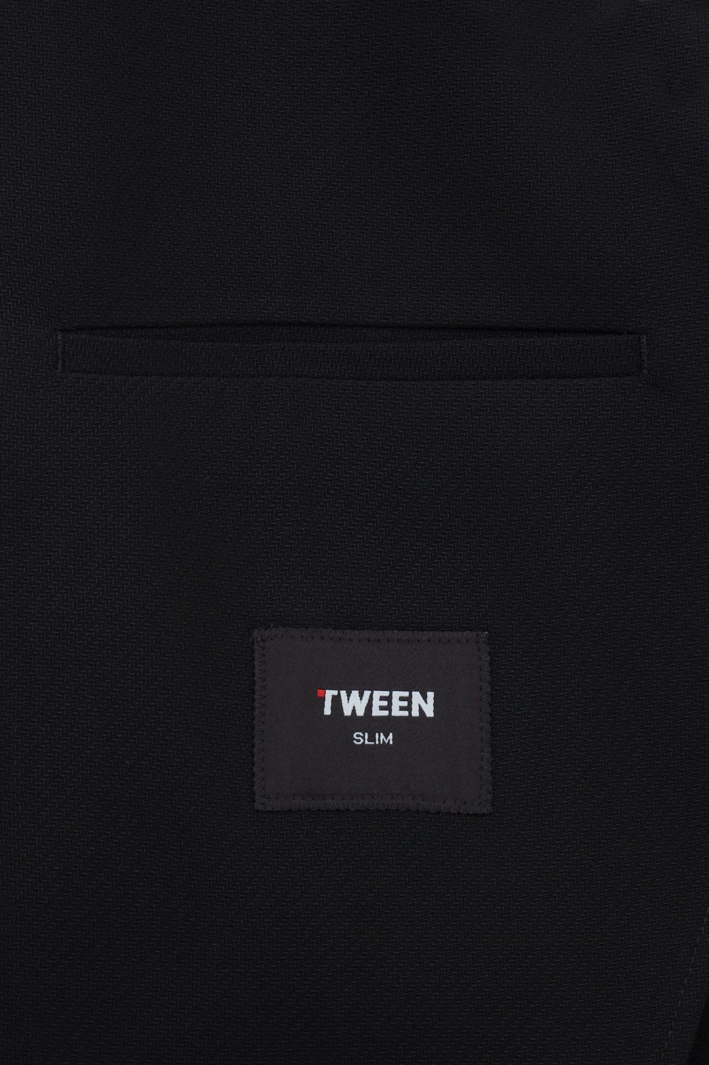 Tween Slim Fit Siyah Armürlü Kumaş Ceket