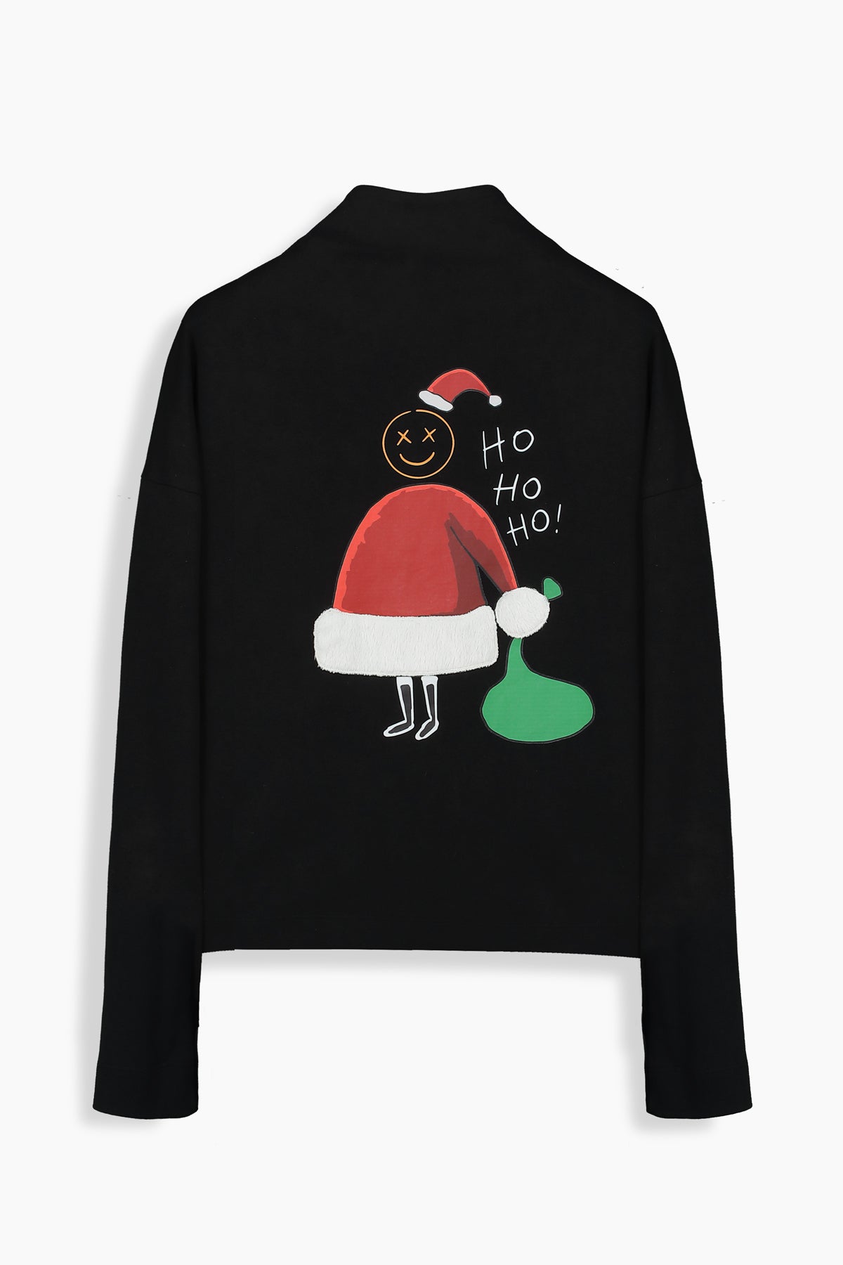 Rento Santa Relax Fit Siyah Fermuarlı Sweatshirt