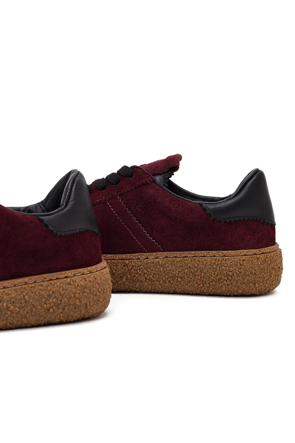 Kadın Bordo Süet Deri Sneaker