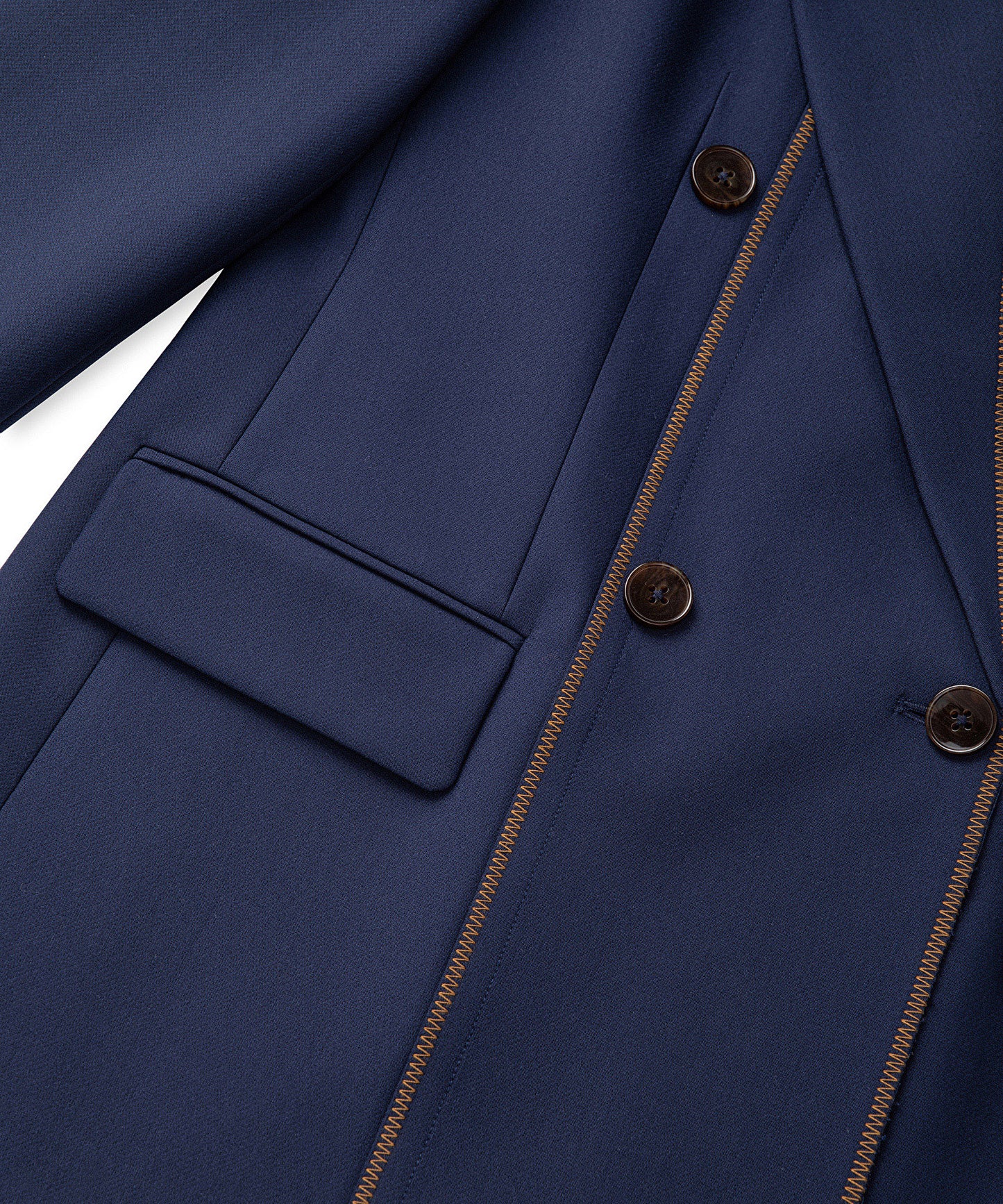 Kontrast Dikişli Kruvaze Blazer