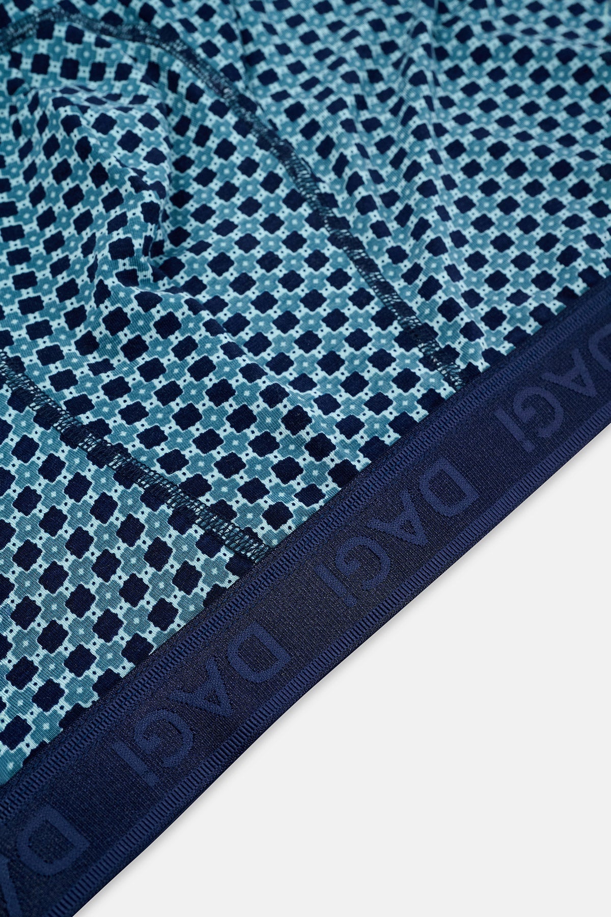 Lacivert-su Yeşili 4210 3'lü Desenli Micro Modal Boxer