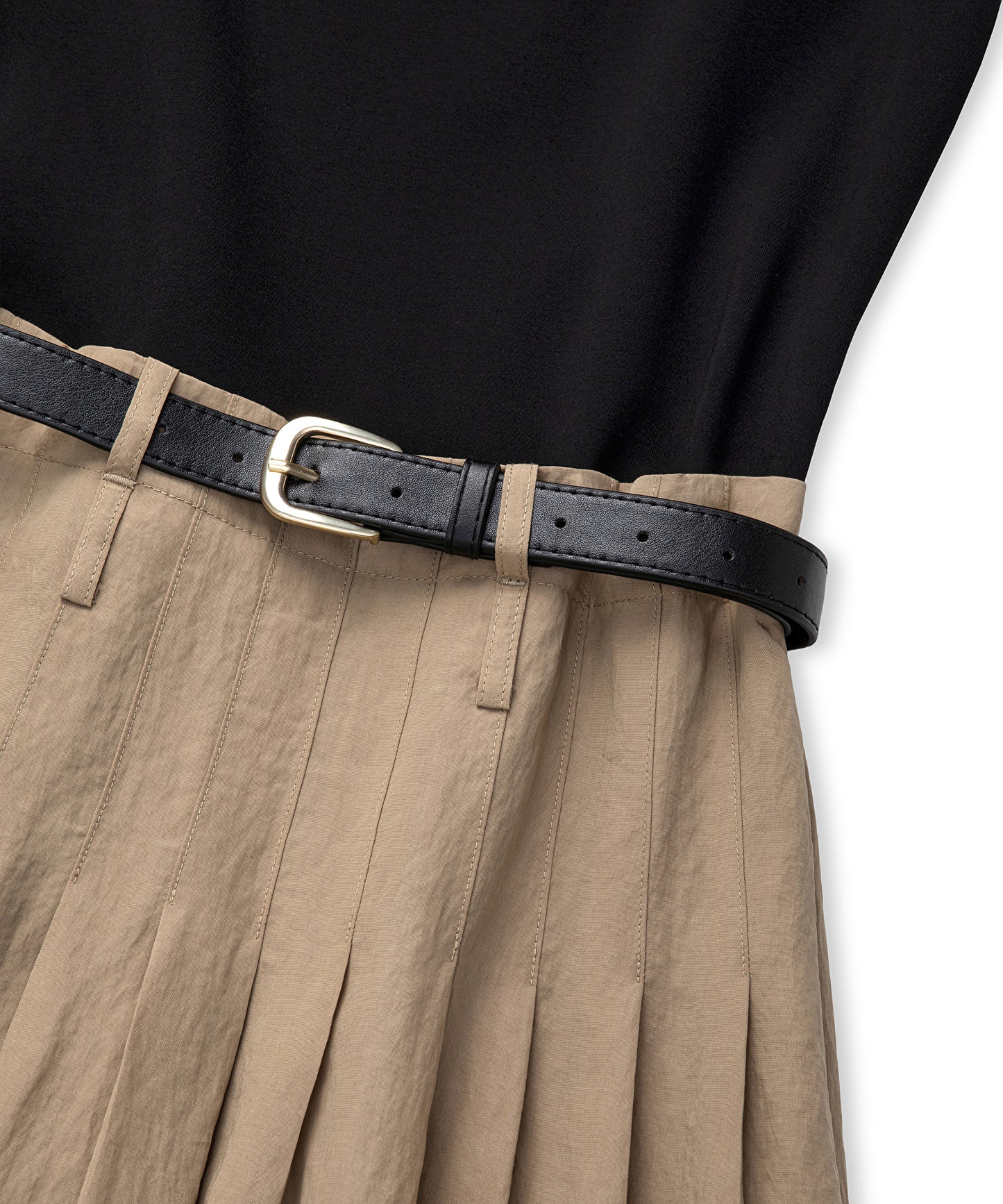 Çift Parça Görünüm Colorblock Elbise