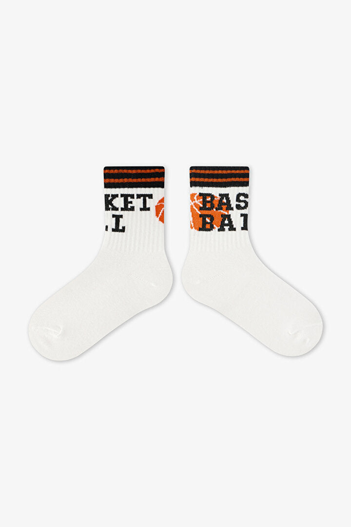 Renkli Erkek Çocuk Basket Point 3'lü Tenis Soket Çorap